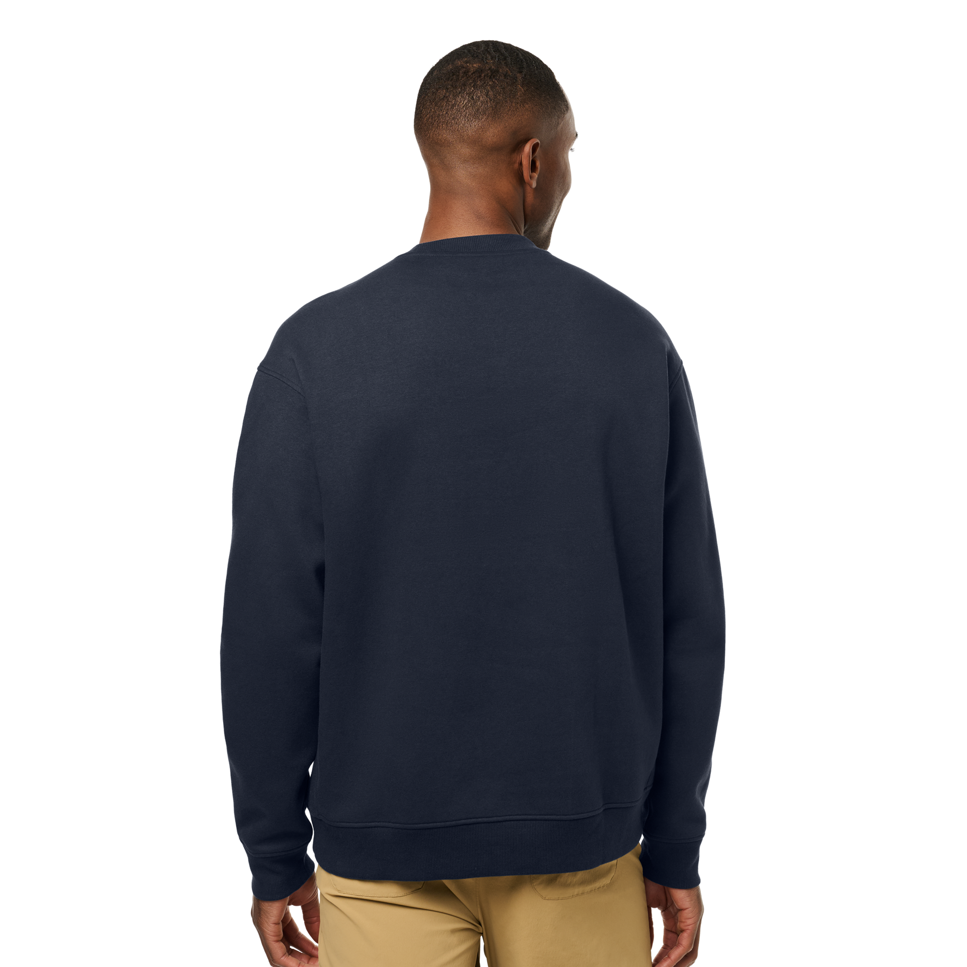 Pullover Fleece Crew Neck, Navy, large