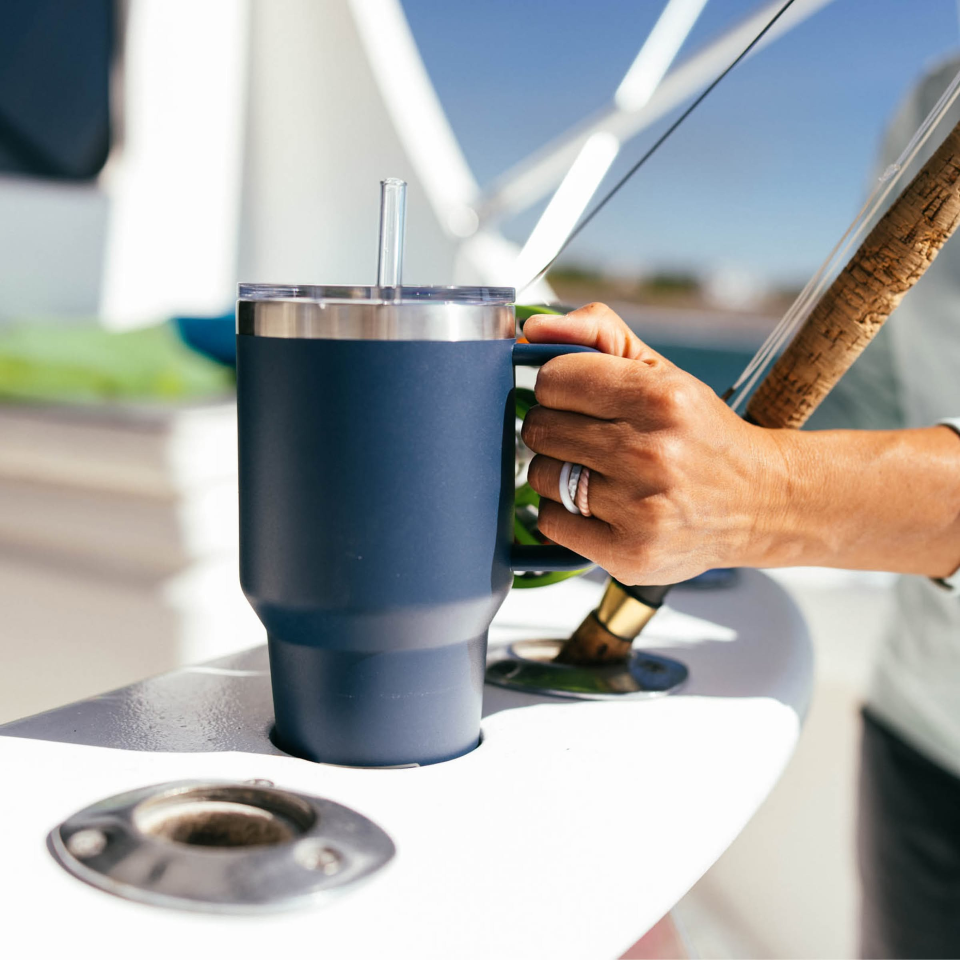 1 L Straw Mug, Ridgeline, large