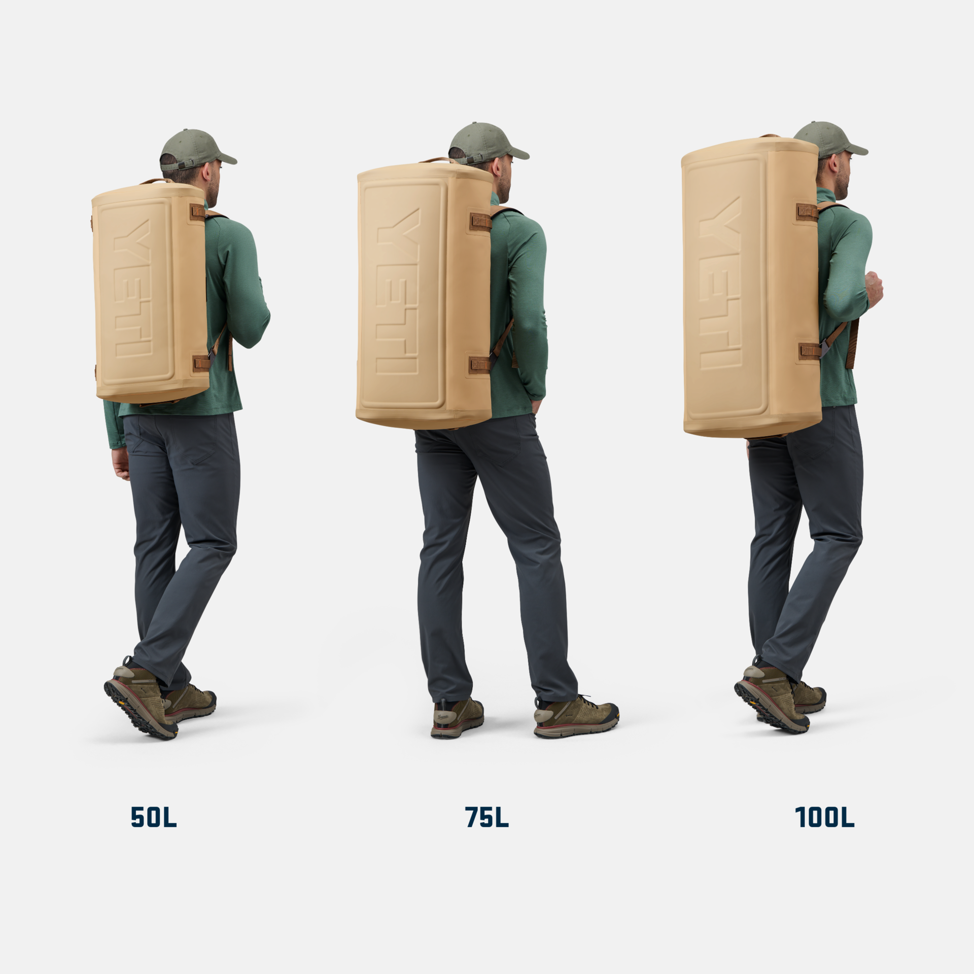 100L Waterproof Duffel, Tan, large