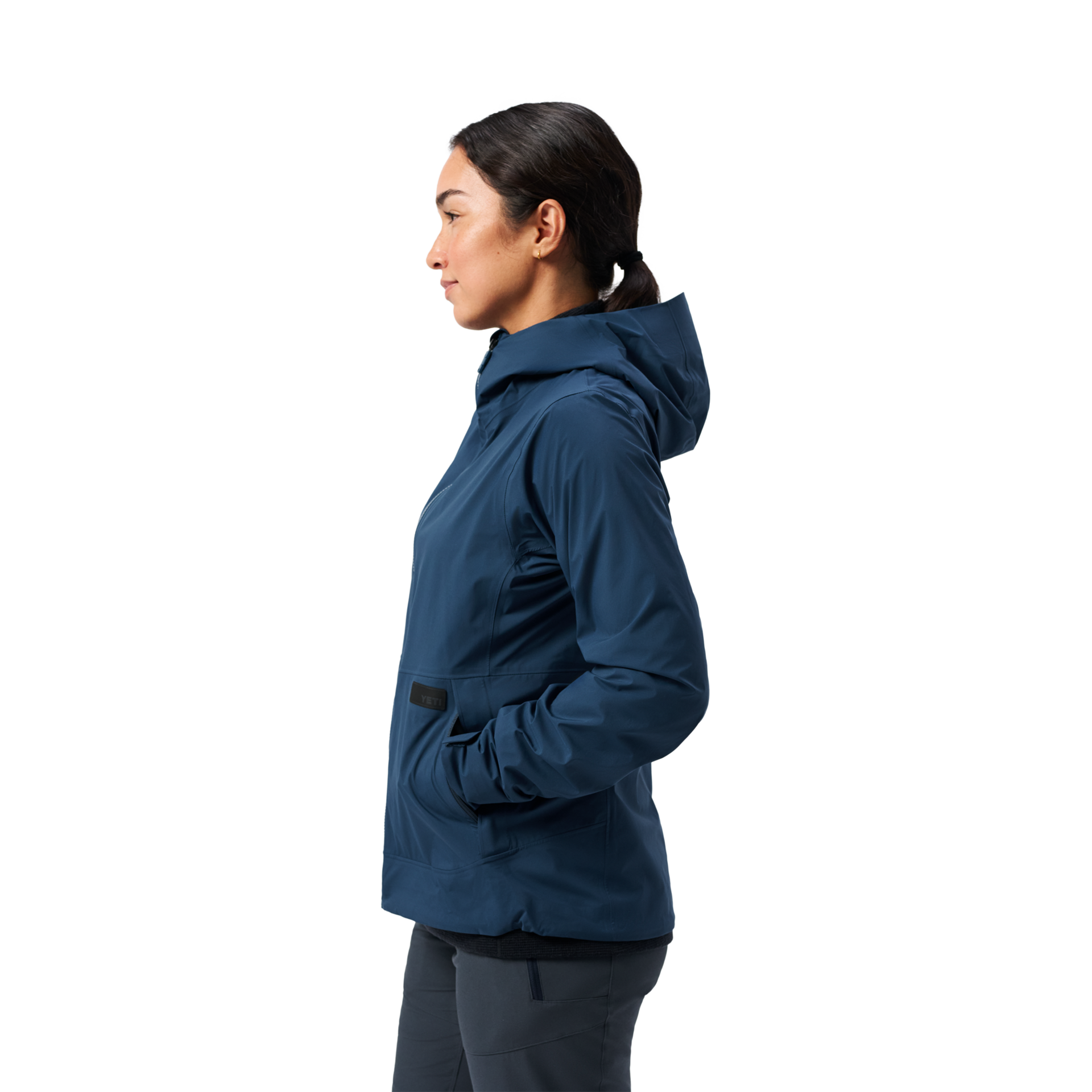Women&rsquo;s Hooded Rain Jacket, Pinyon Blue, large
