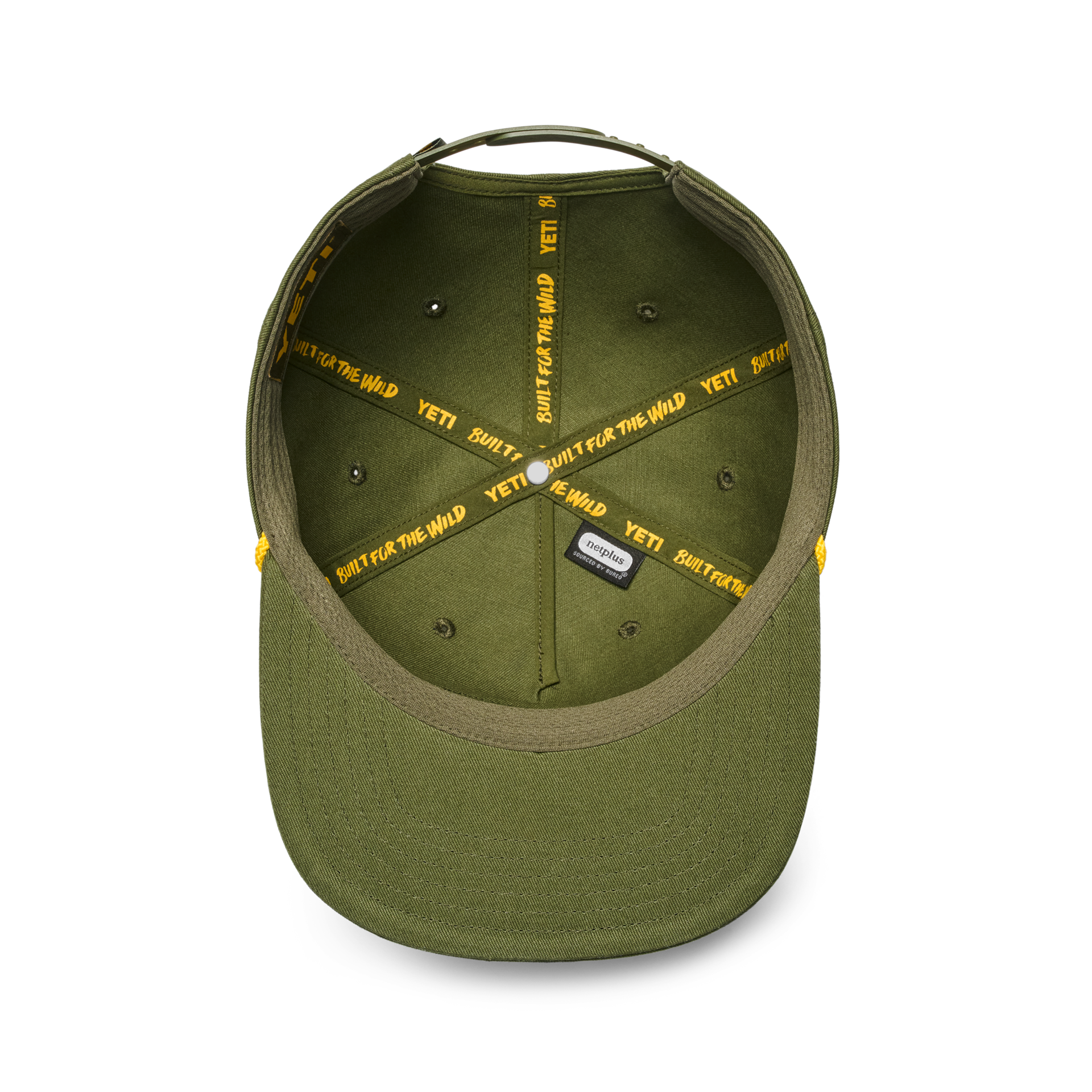 Flat Brim Rope Hat, Dark Green, large