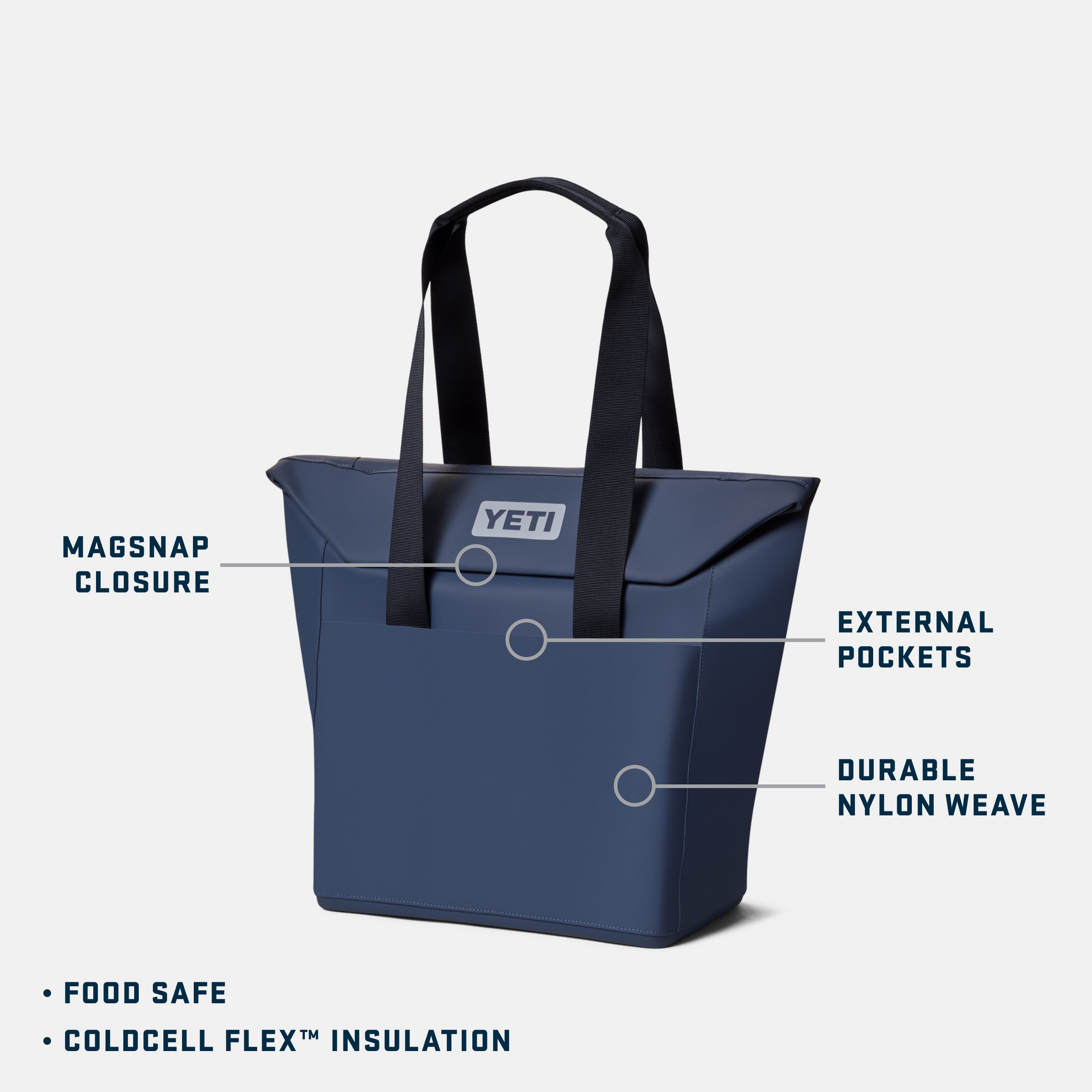 20L Insulated Tote Bag, Classic Navy, large