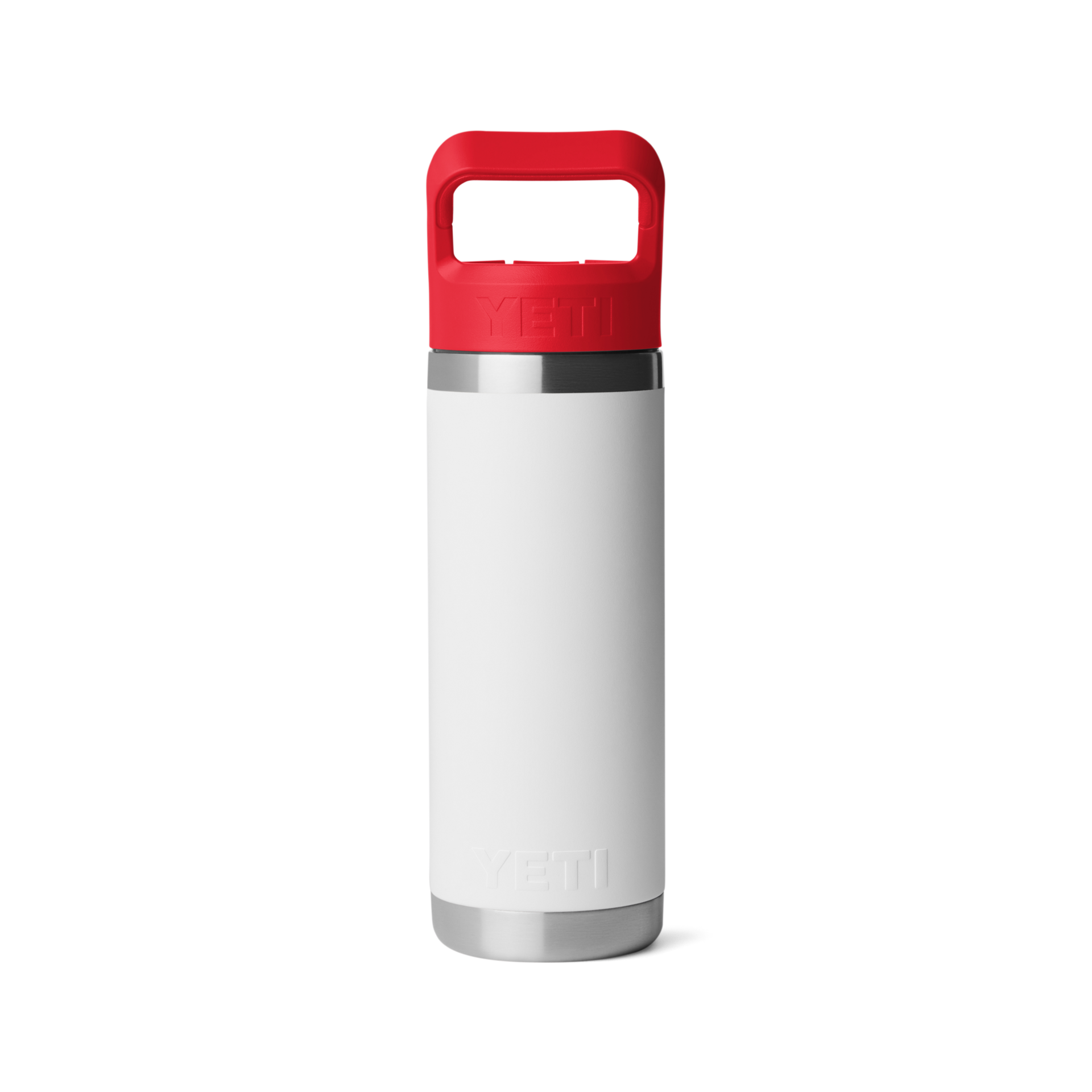 18 oz Water Bottle, White/Rescue Red Badge, large