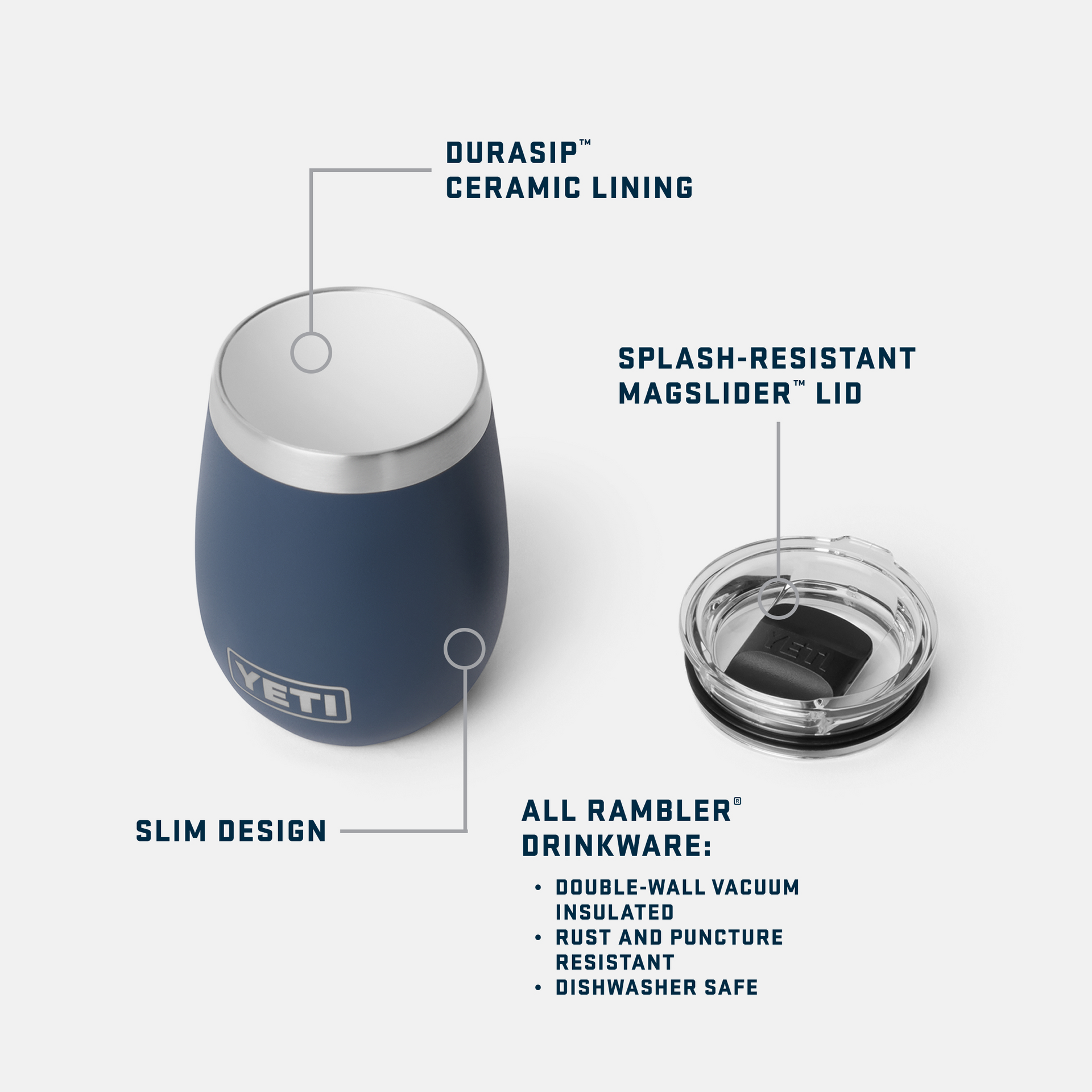 10 oz Wine Tumbler, White, large