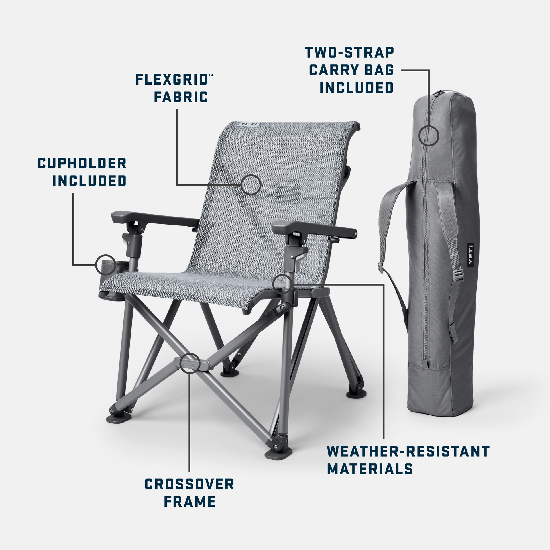 Silla para camping, Azul marino, large