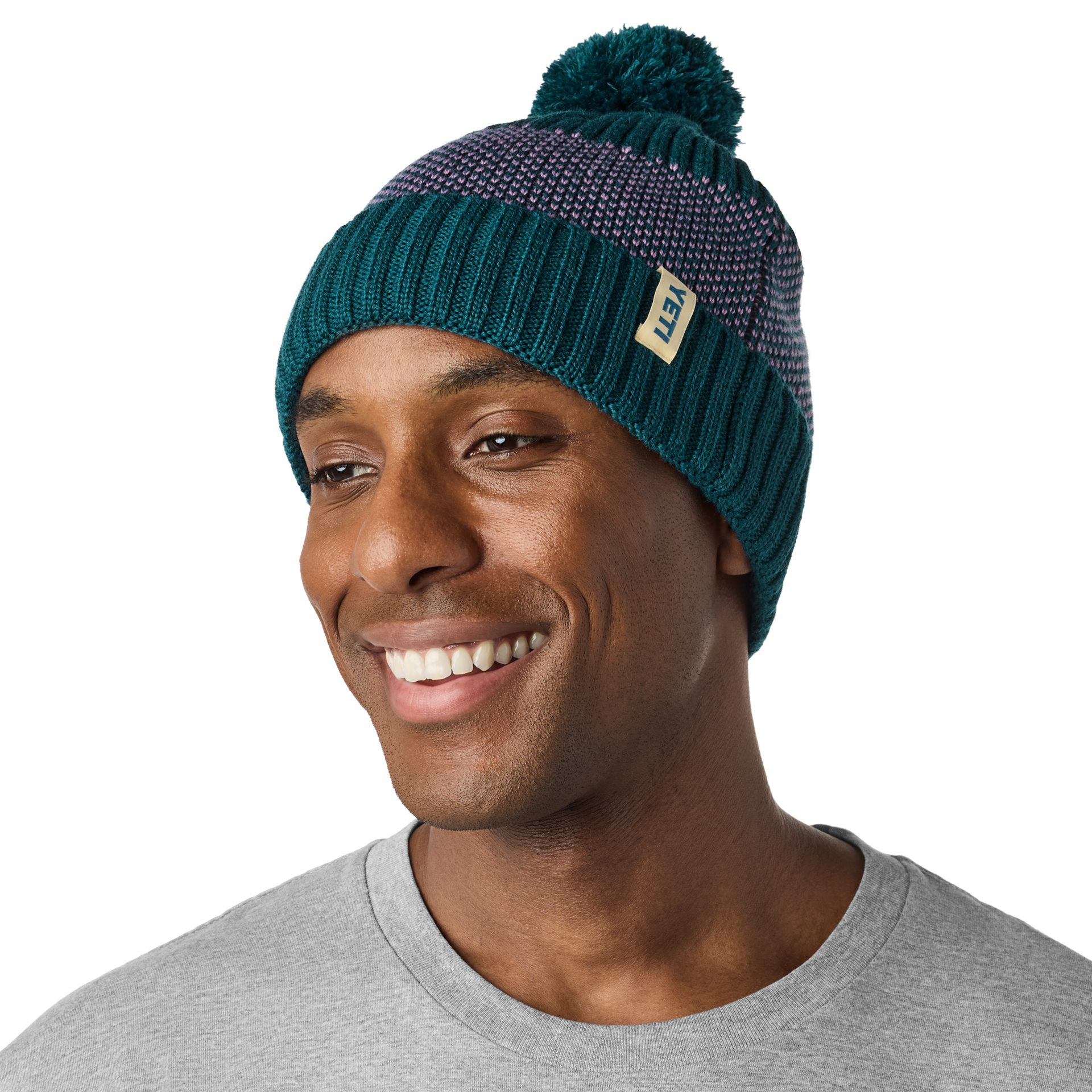 Beanie, Teal/Purple, large