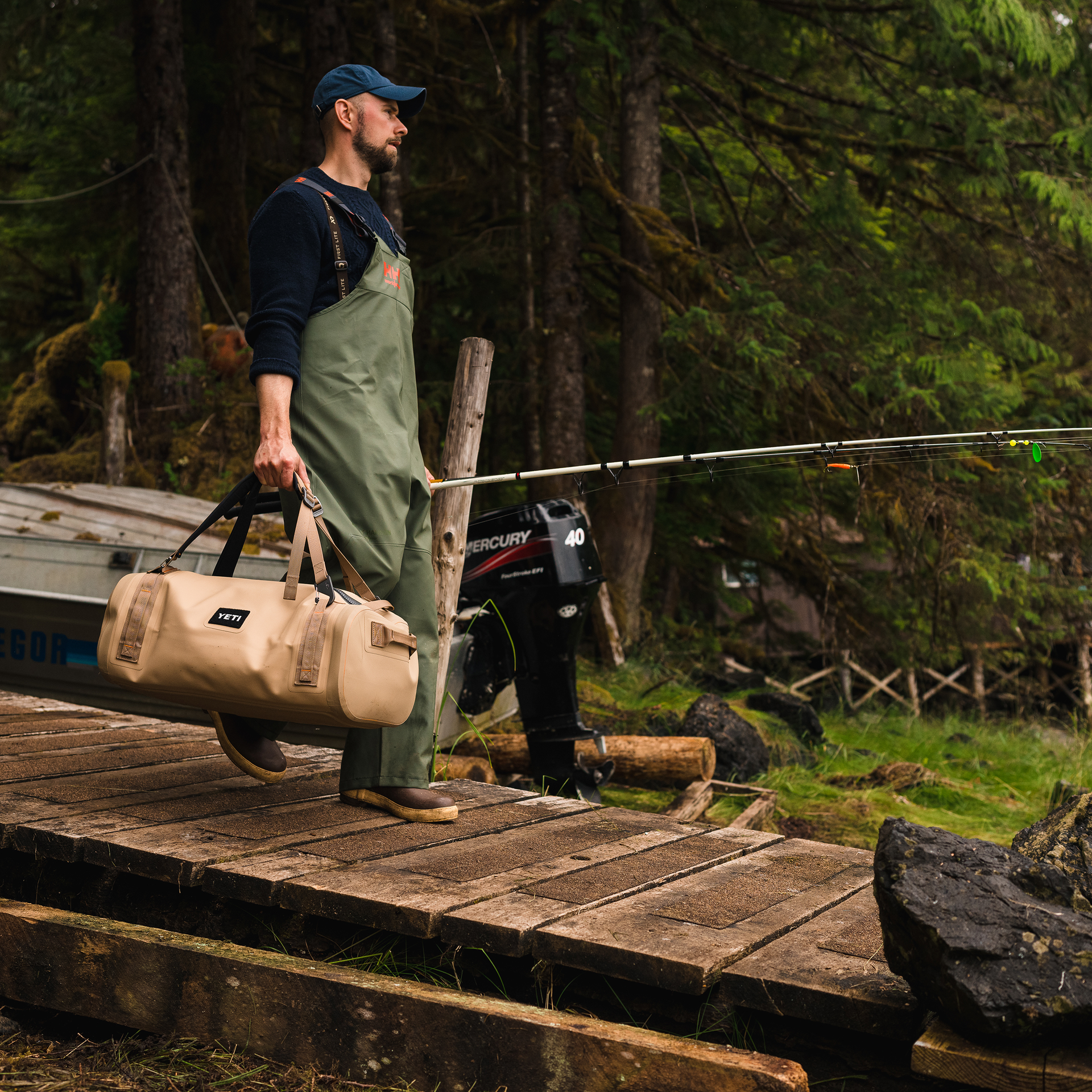 50L Waterproof Duffel, Storm Gray, large