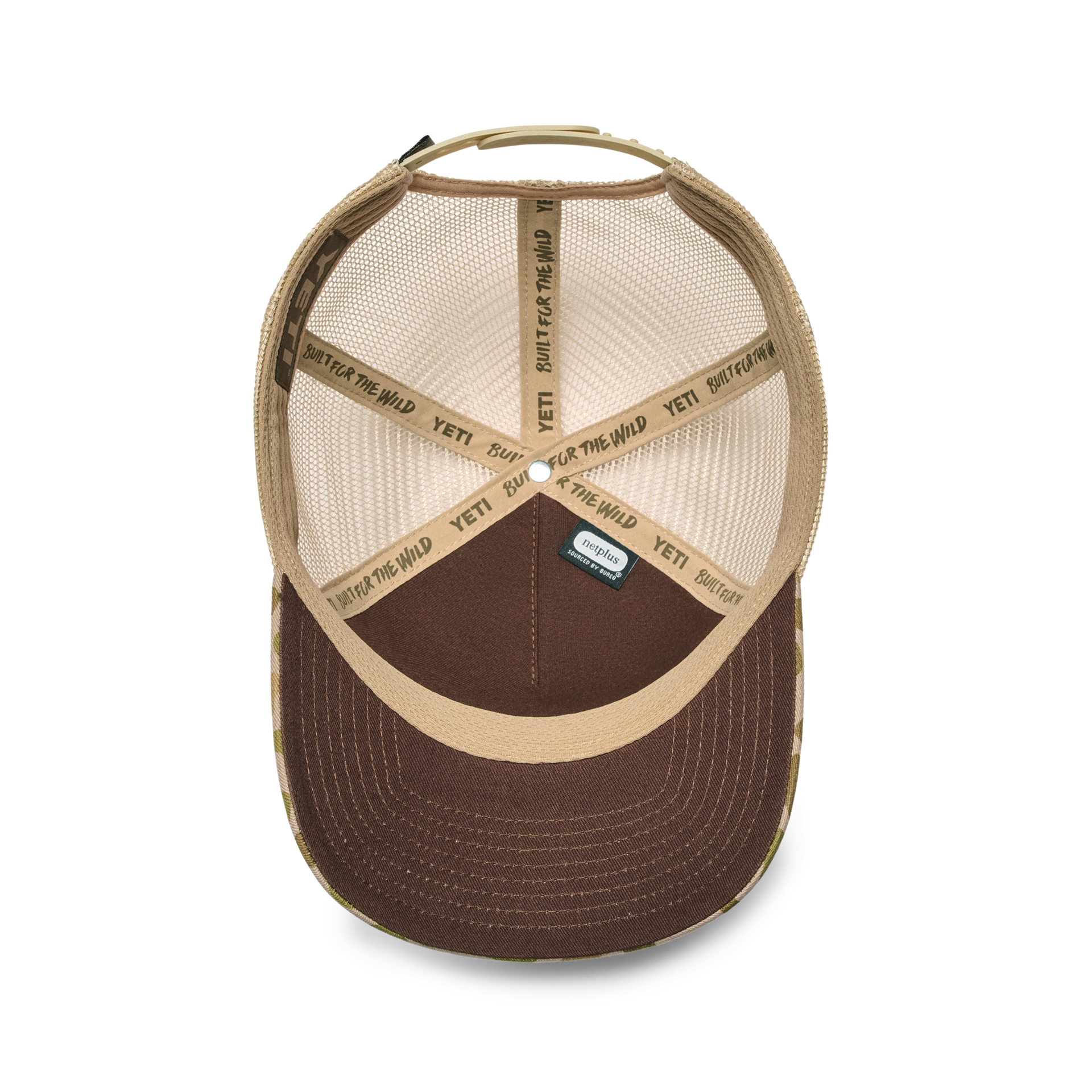 Flat Brim Rope Hat, Brown/Camo, large