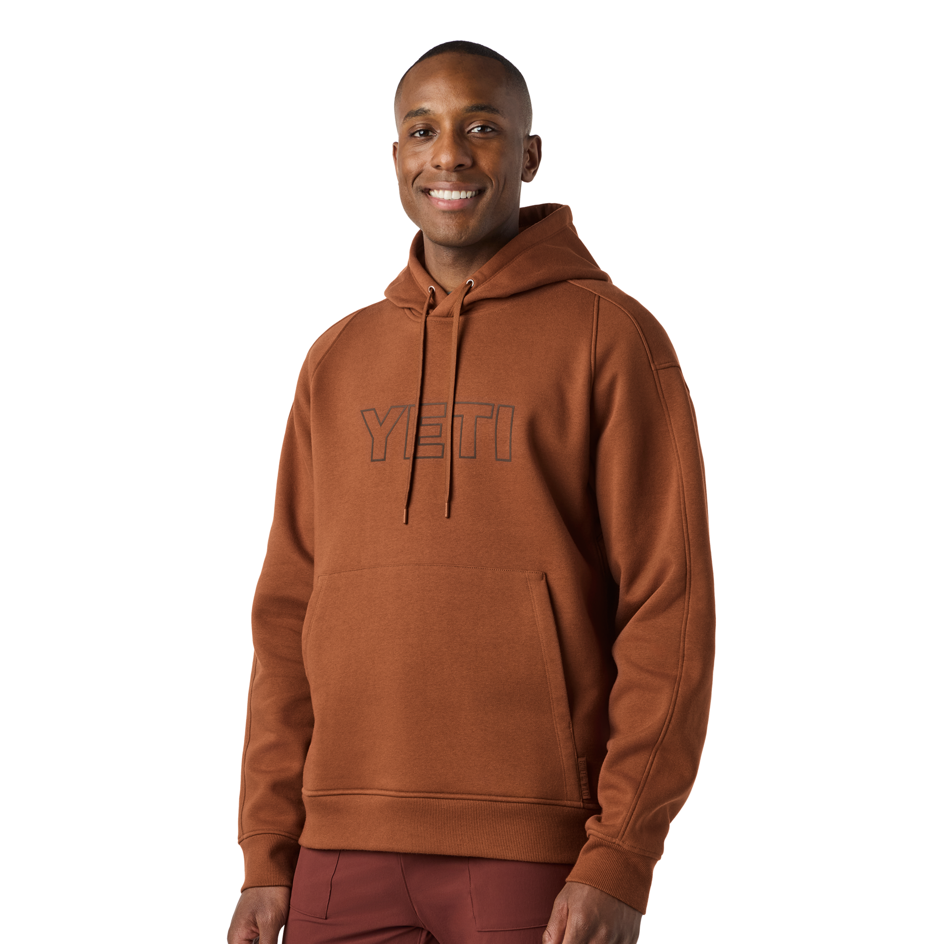 Fleece Hoodie, Rust, large