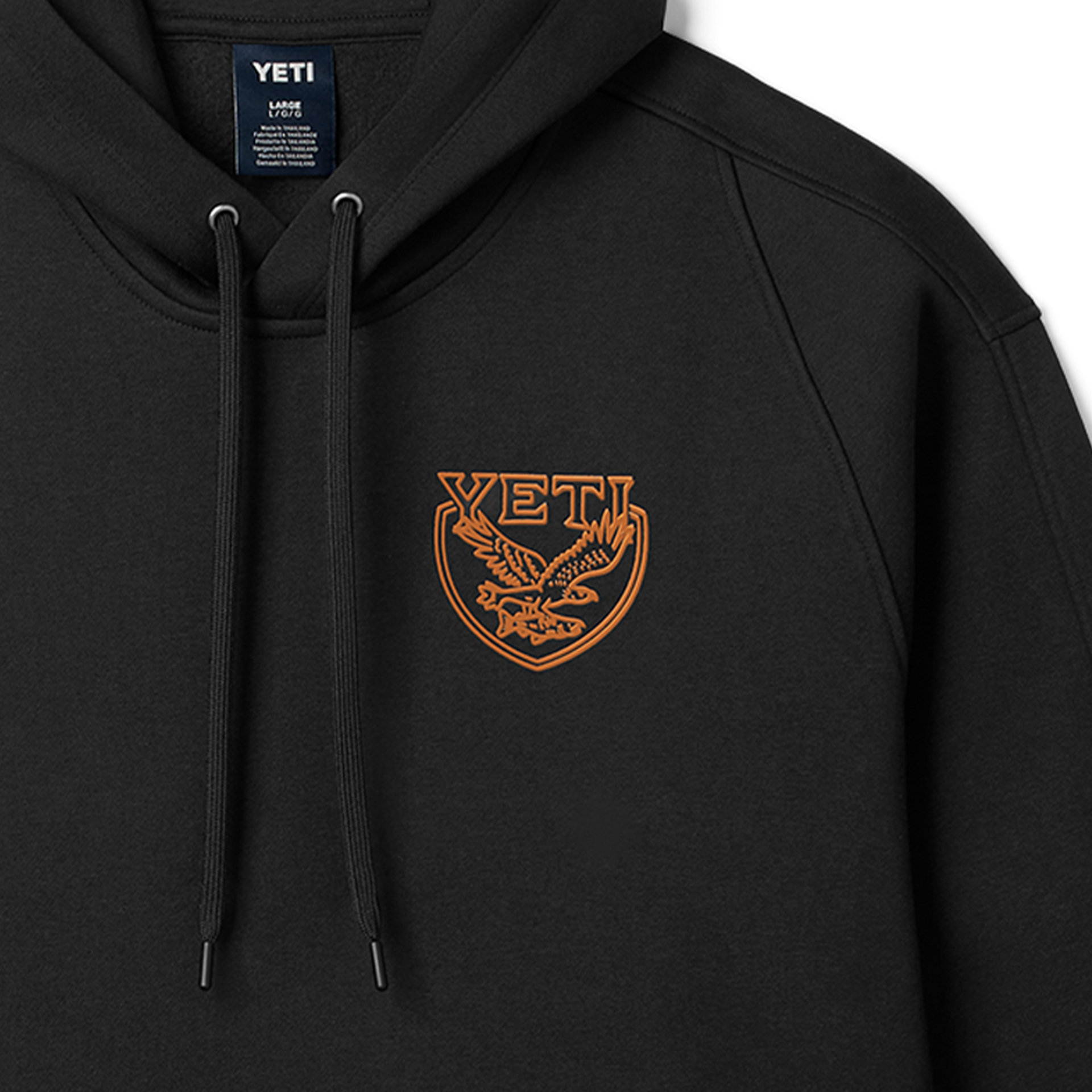 Fleece Hoodie, Black, large