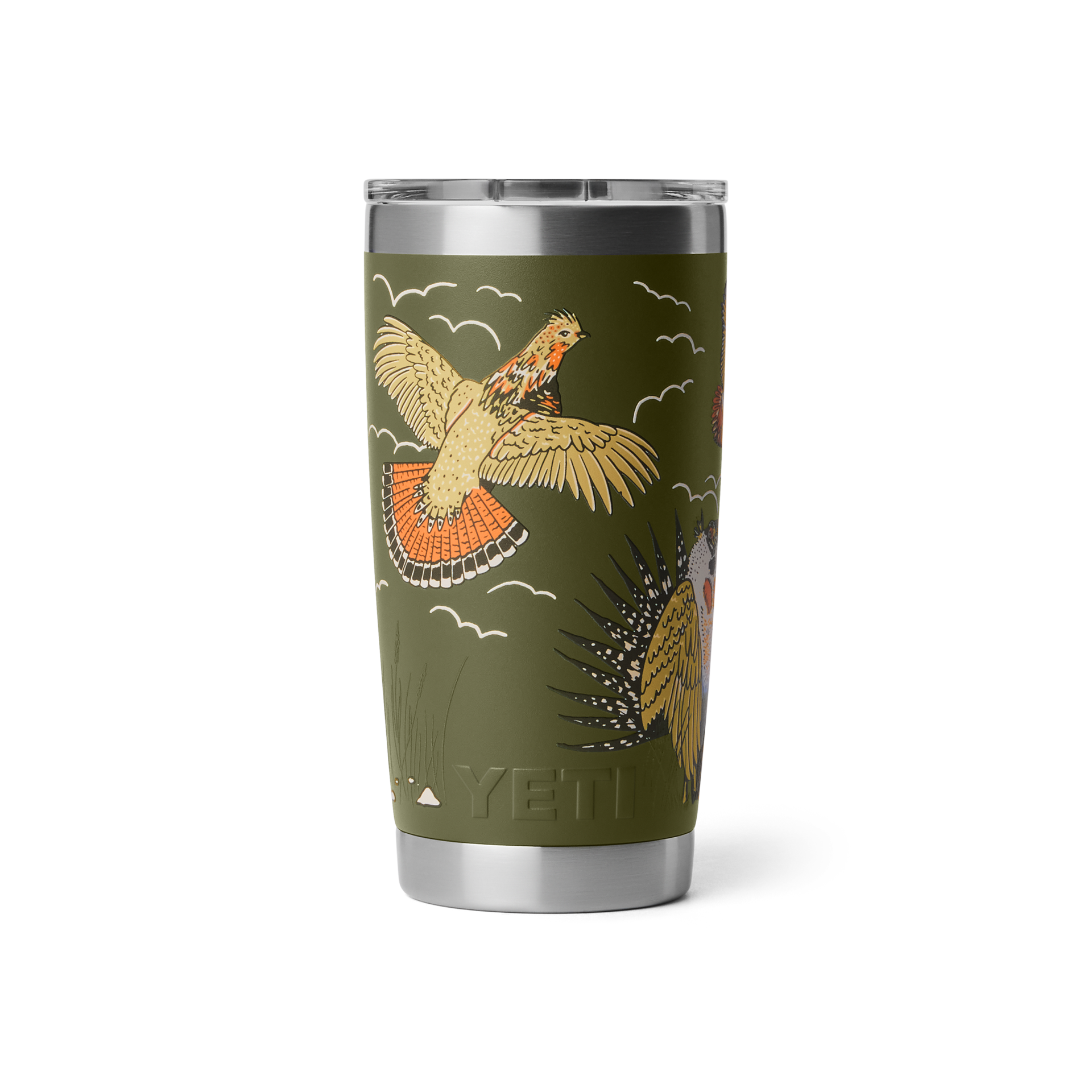 20 oz Tumbler, Upland Bird Olive, large