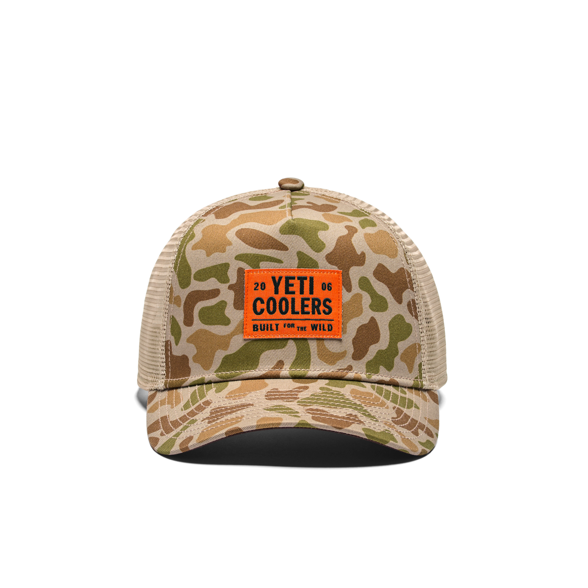 Flat Brim Rope Hat, Brown/Camo, large