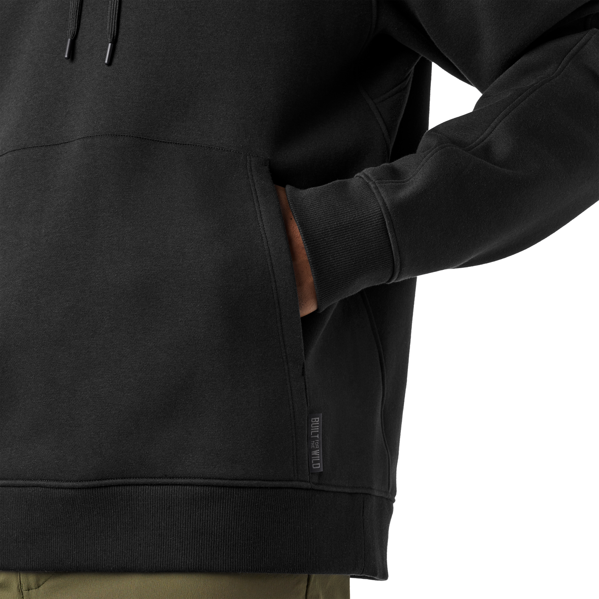 Fleece Hoodie, Black, large