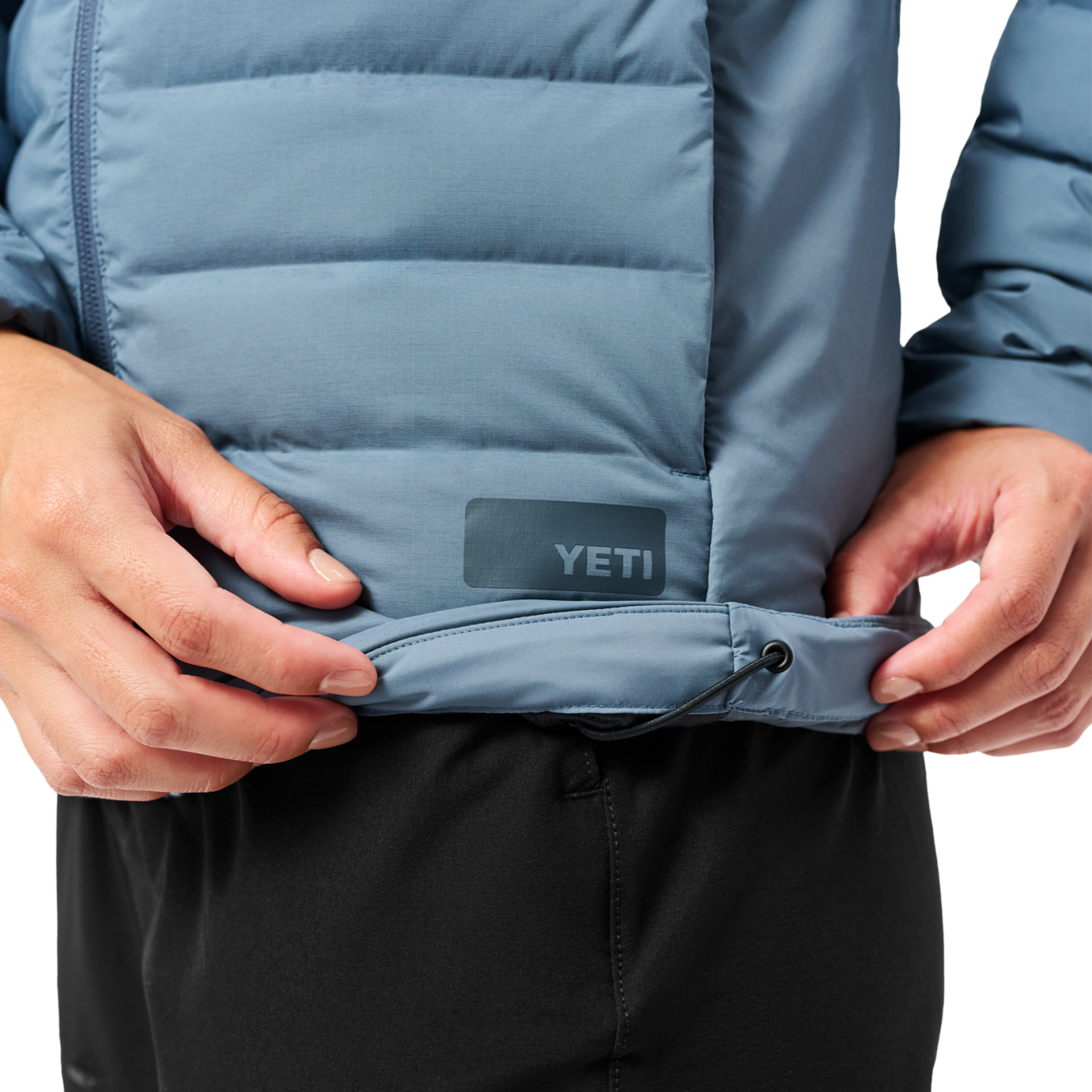 Women&rsquo;s Hooded Hybrid Down Jacket, Desert Blue, large