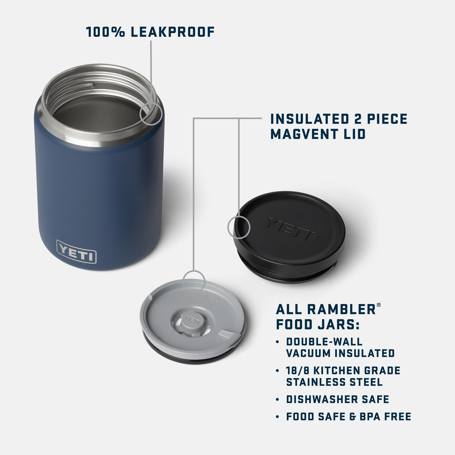 24 oz Insulated Food Jar, Rescue Red, large