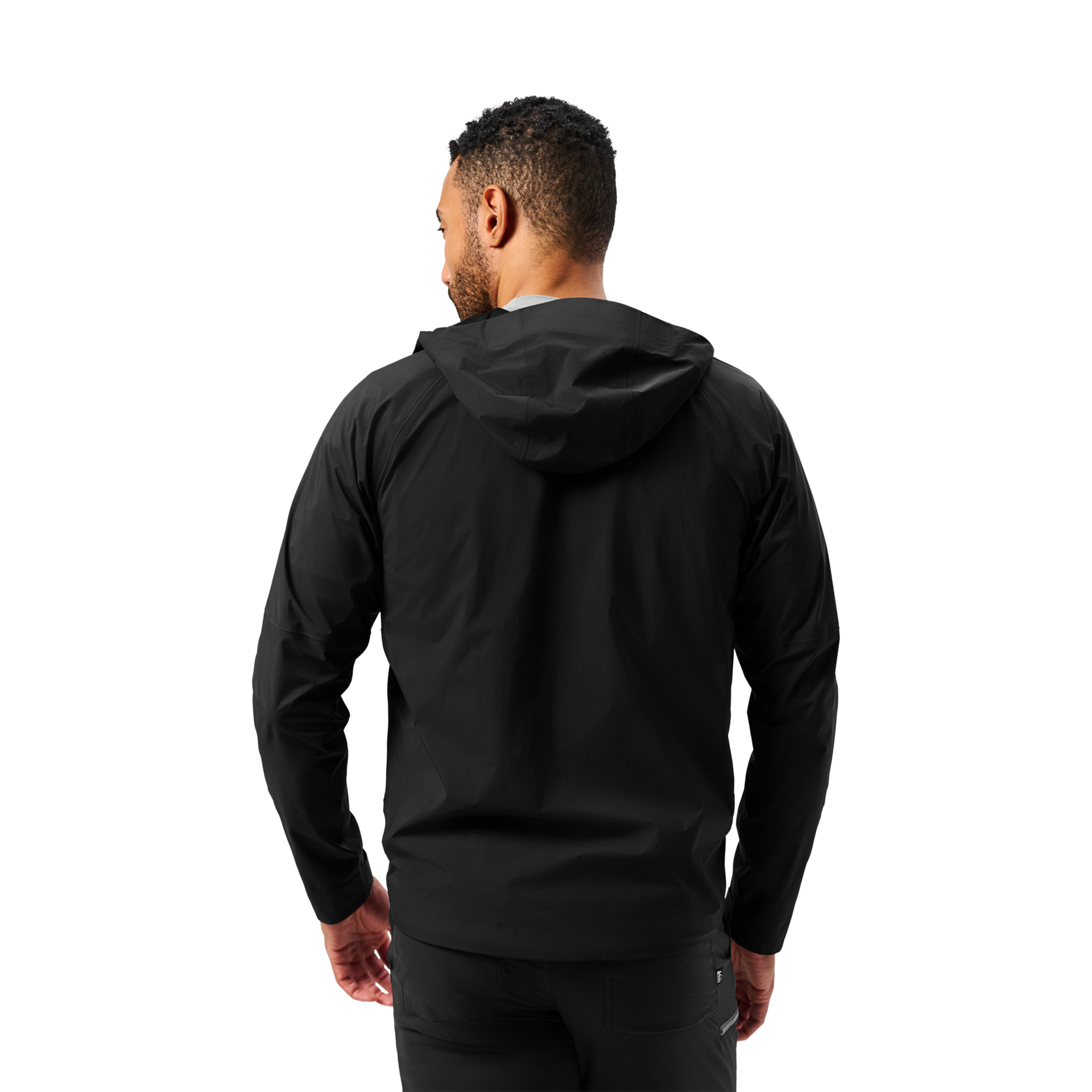 Men&rsquo;s Hooded Rain Jacket, Black, large
