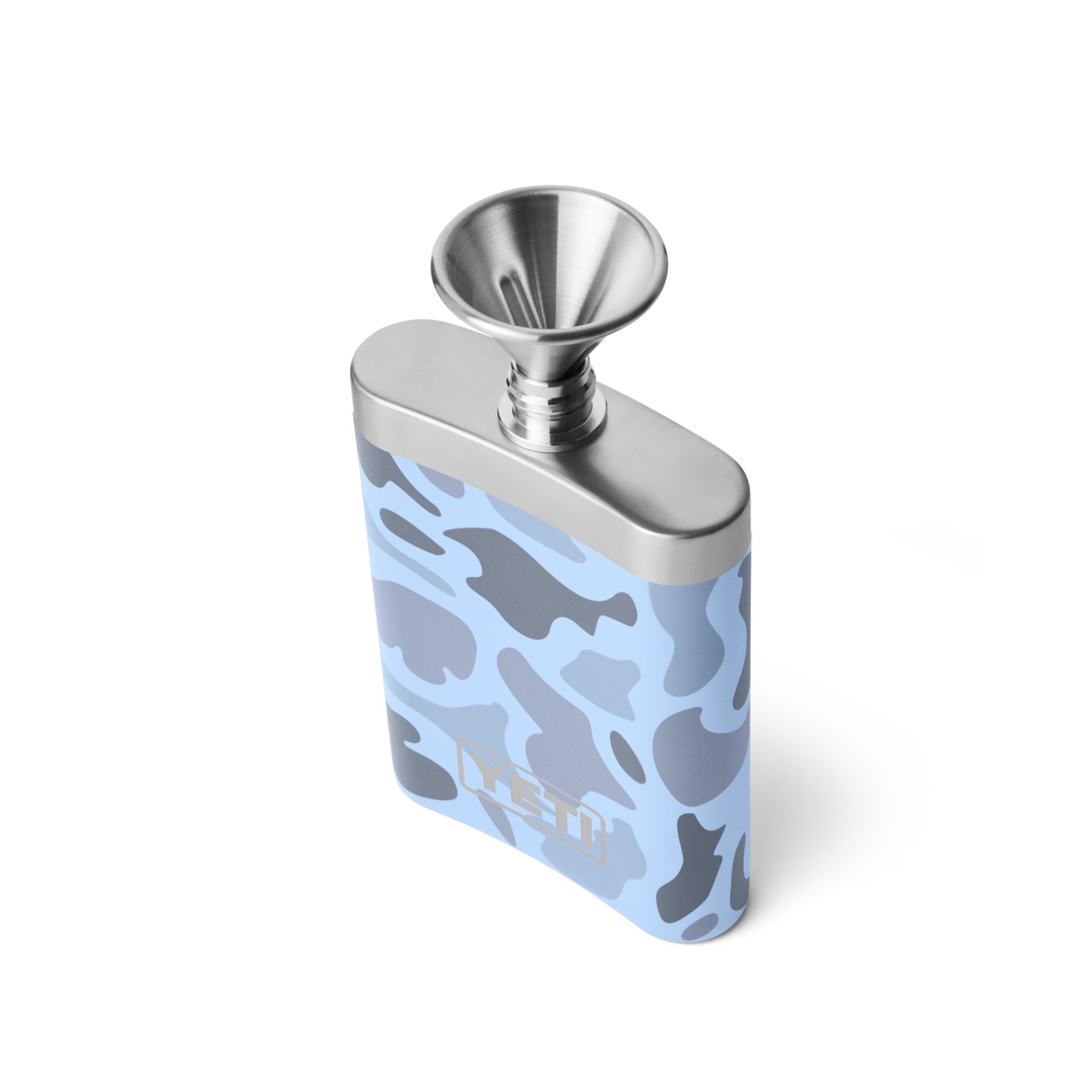 Flask, Blue Camo, card