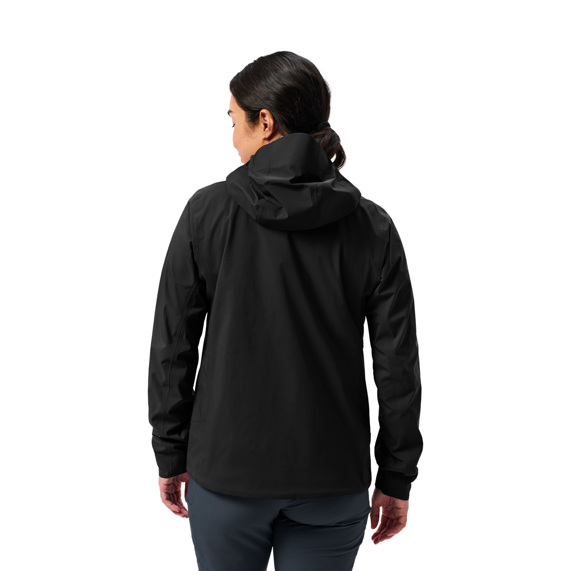 Women&rsquo;s Hooded Rain Jacket, Black, large