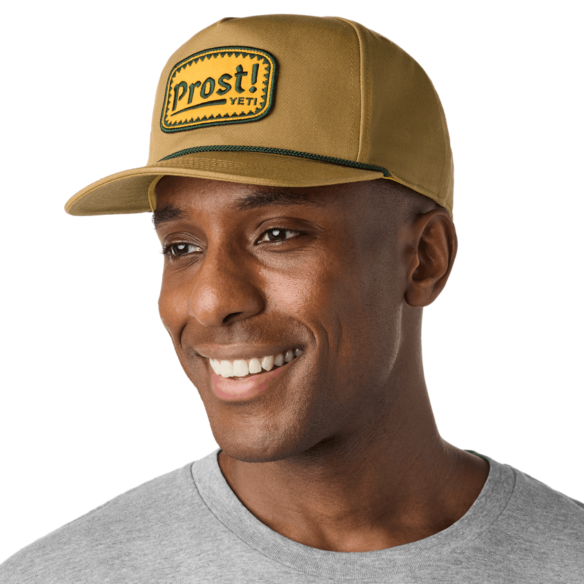 Flat Brim Hat, Brown, large