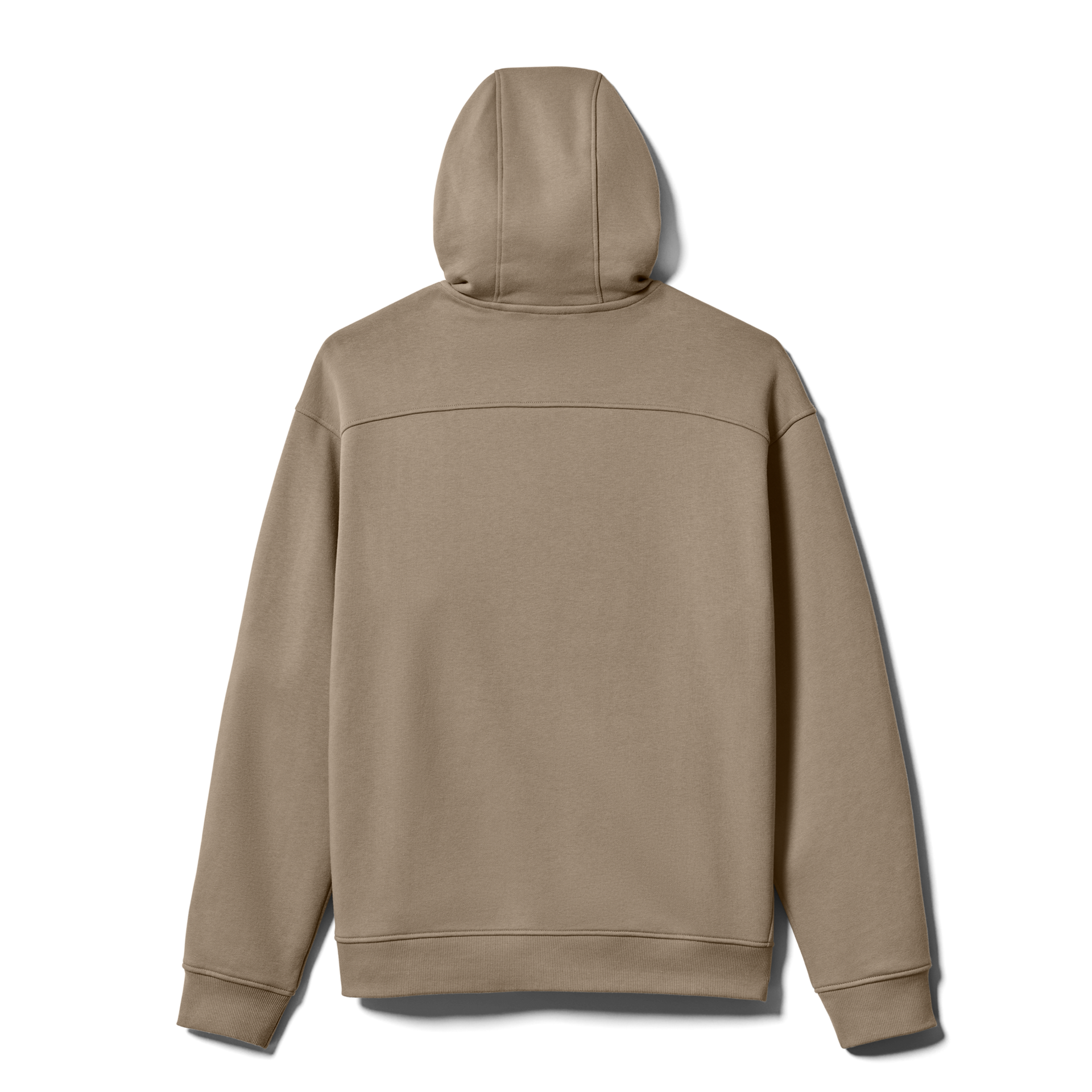 Pullover Fleece Hoodie, Taupe, large