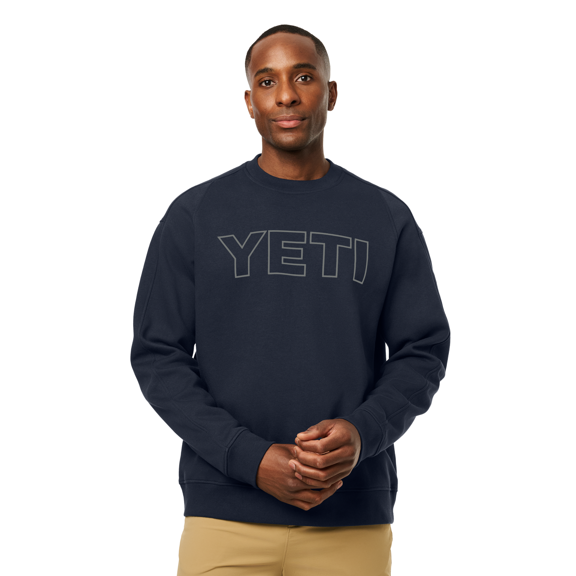 Pullover Fleece Crew Neck, Navy, large