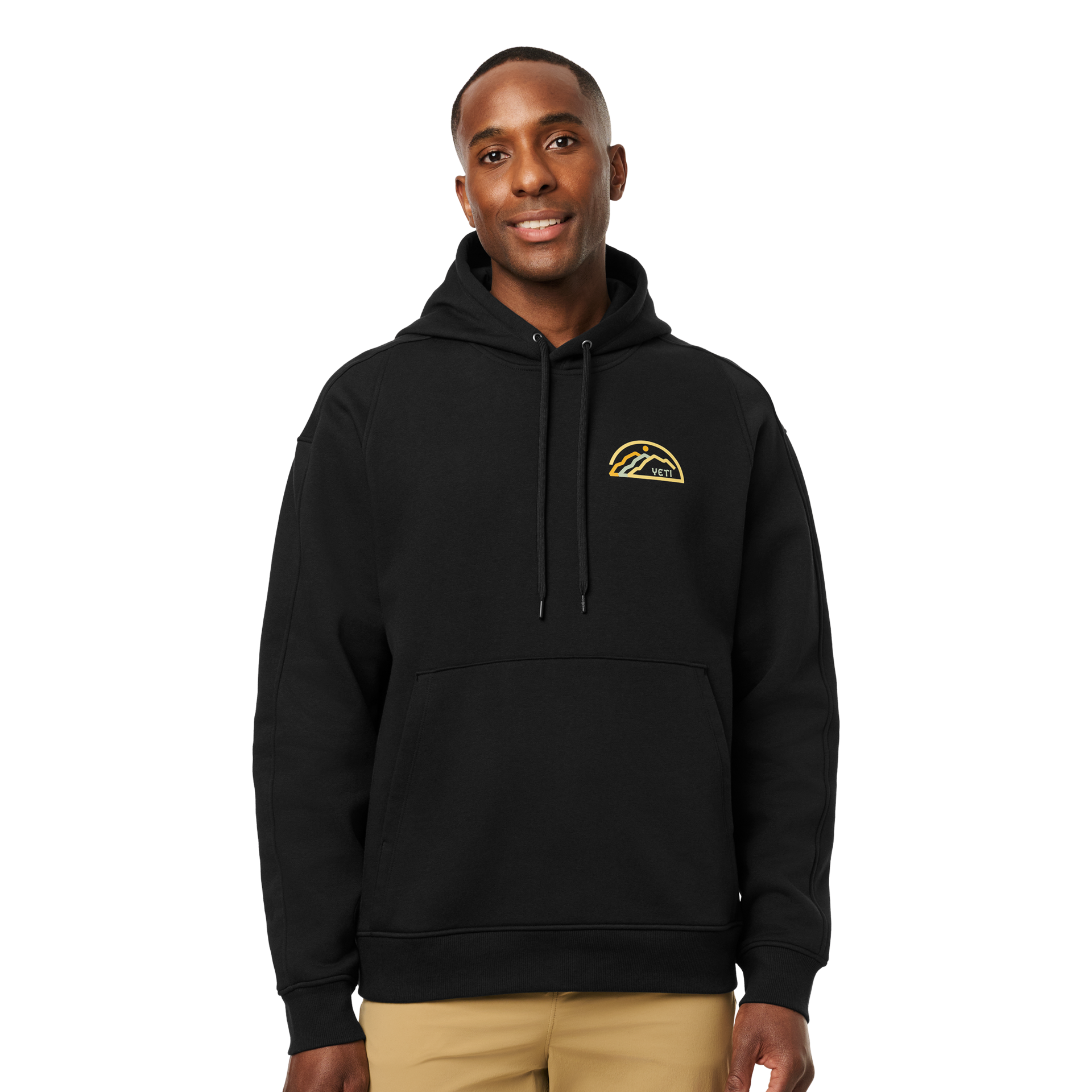 Pullover Fleece Hoodie, Black, large