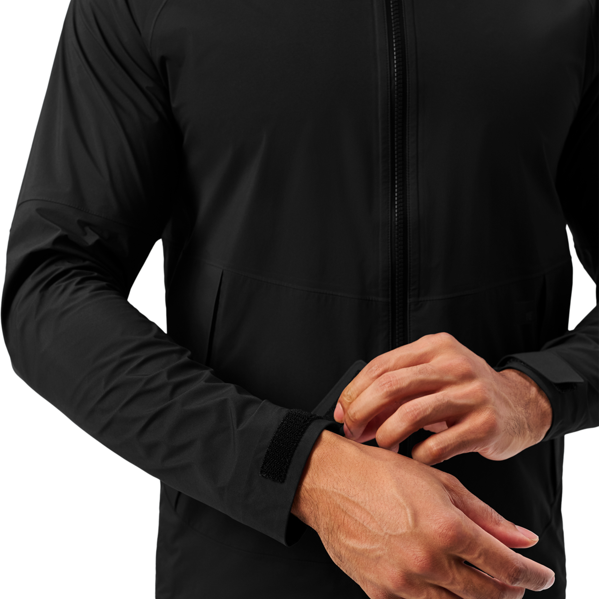 Men&rsquo;s Hooded Rain Jacket, Black, large