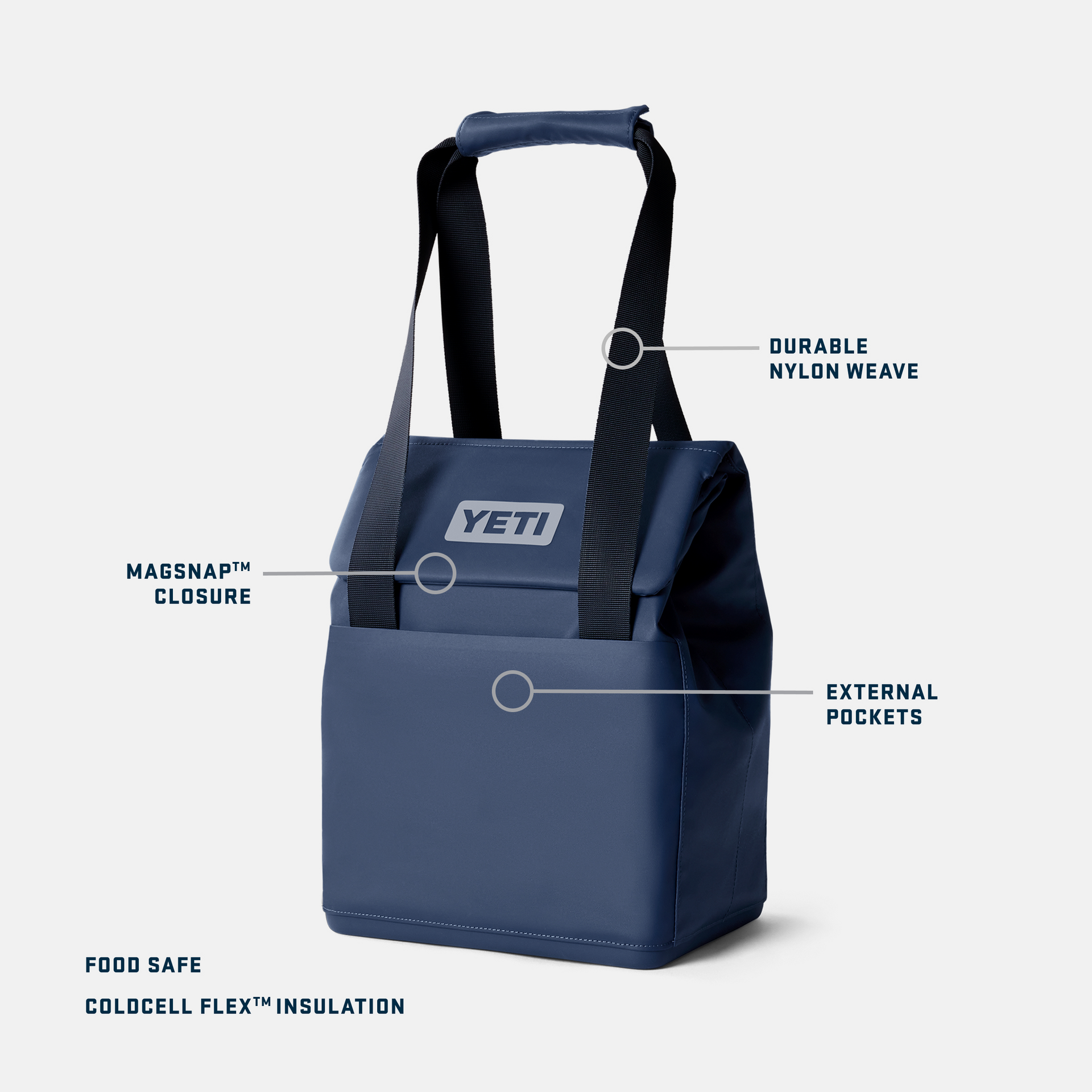 14L Insulated Tote Bag, Classic Navy, large