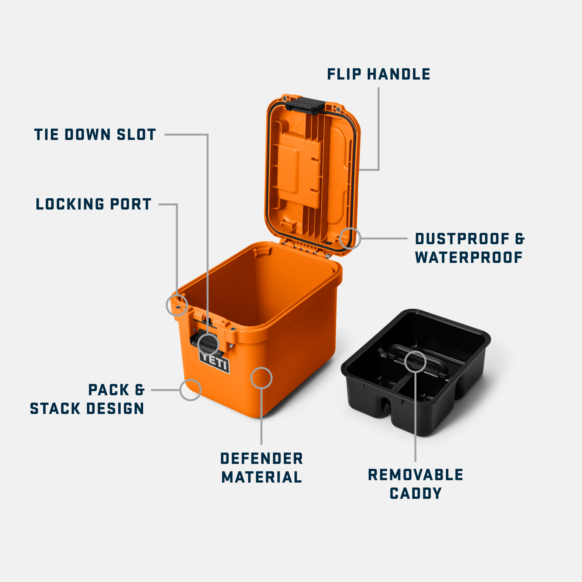 Bo&icirc;tier de rangement GoBox 15, Orange Crabe Royal, large