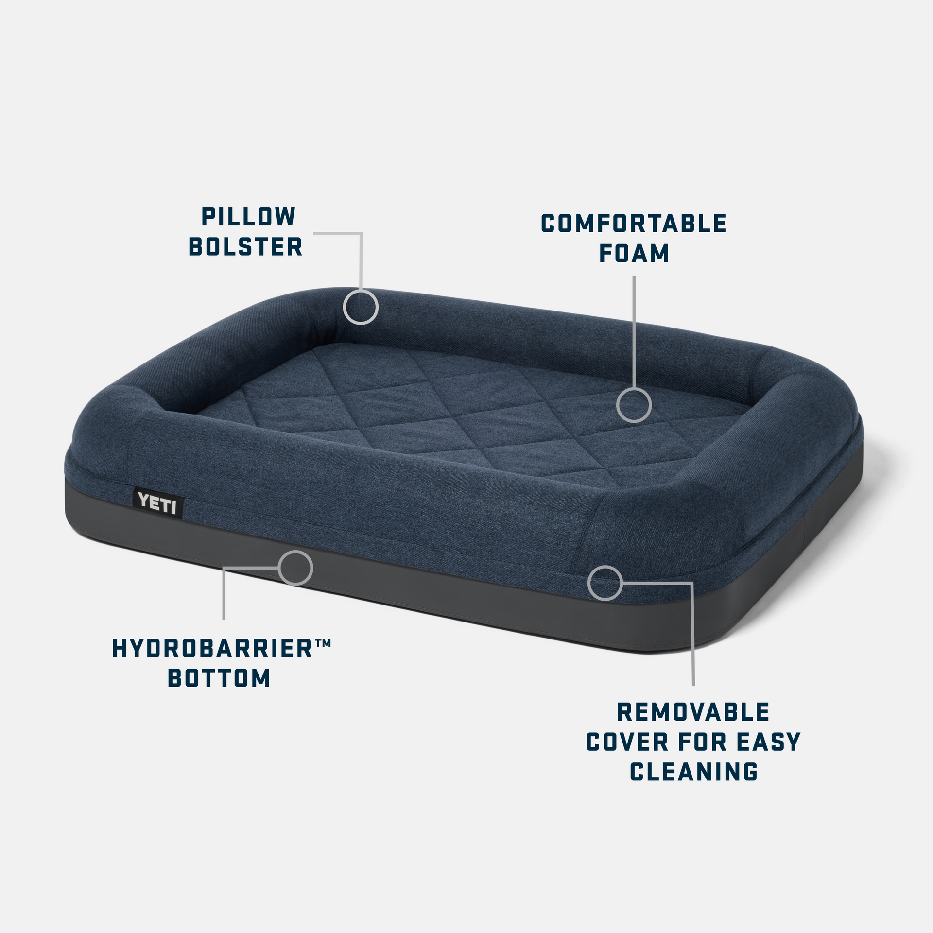 Dog bed large, Navy, large