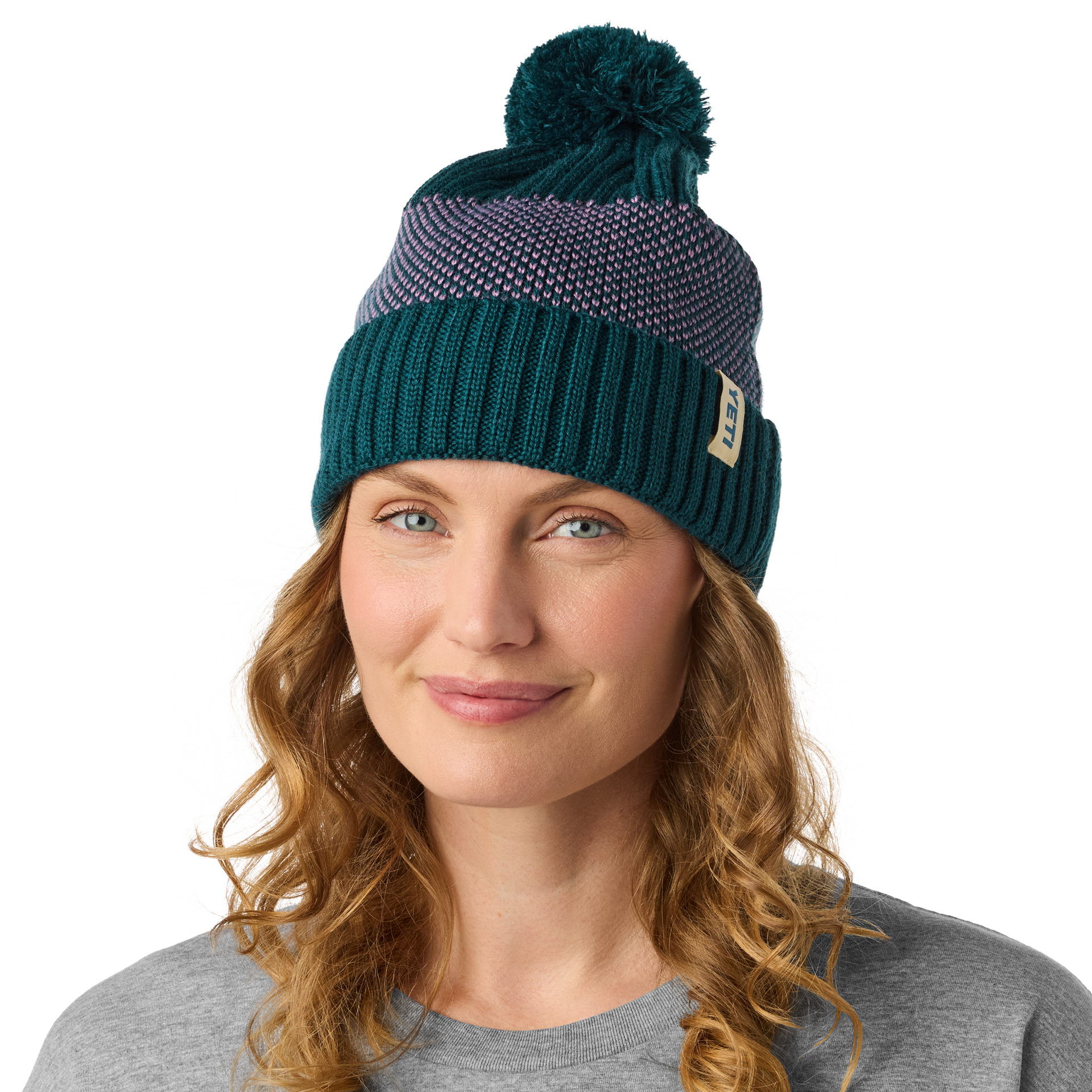 Beanie, Teal/Purple, card