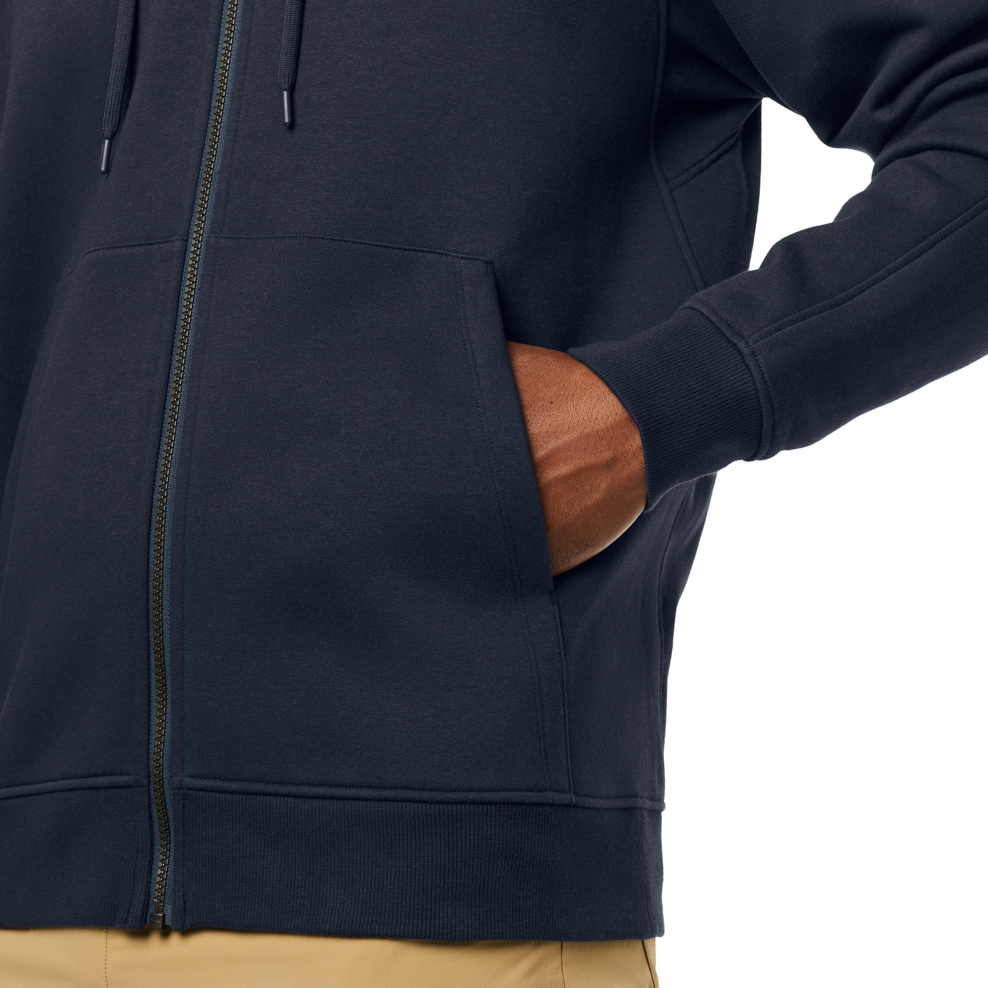 Full Zip Hoodie, Navy, large