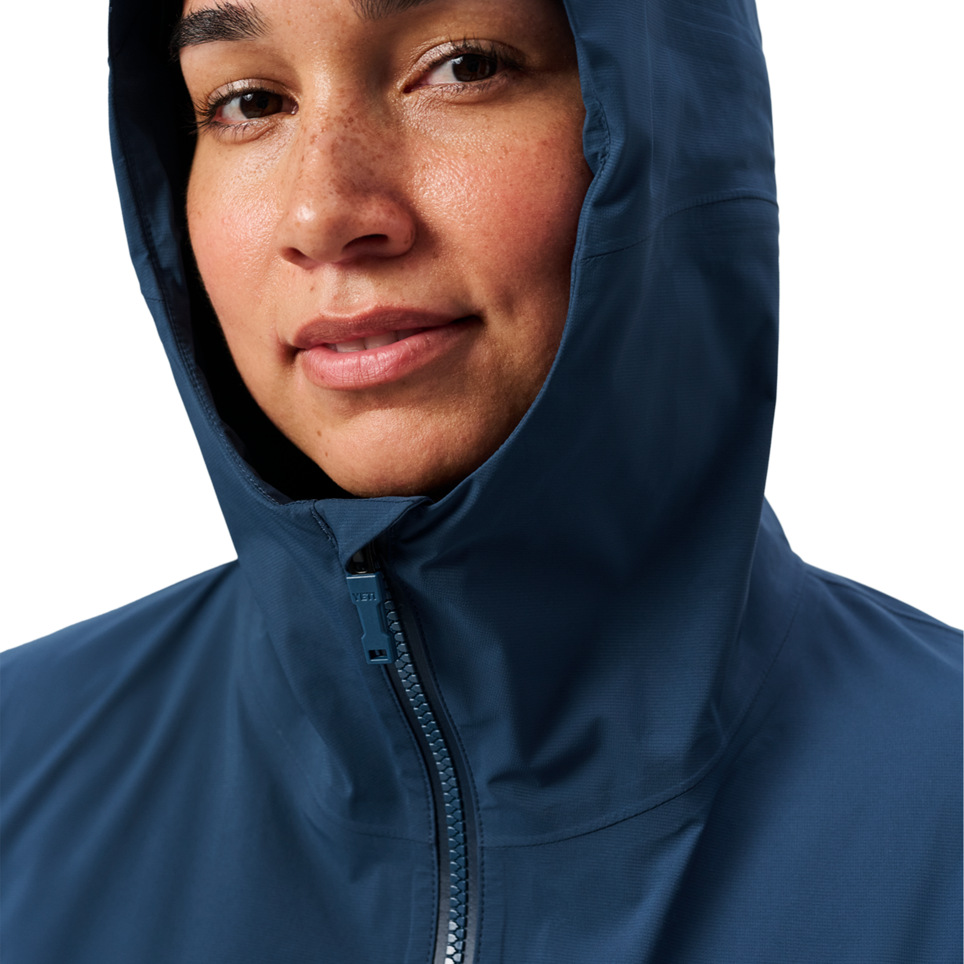 Women&rsquo;s Hooded Rain Jacket, Pinyon Blue, large
