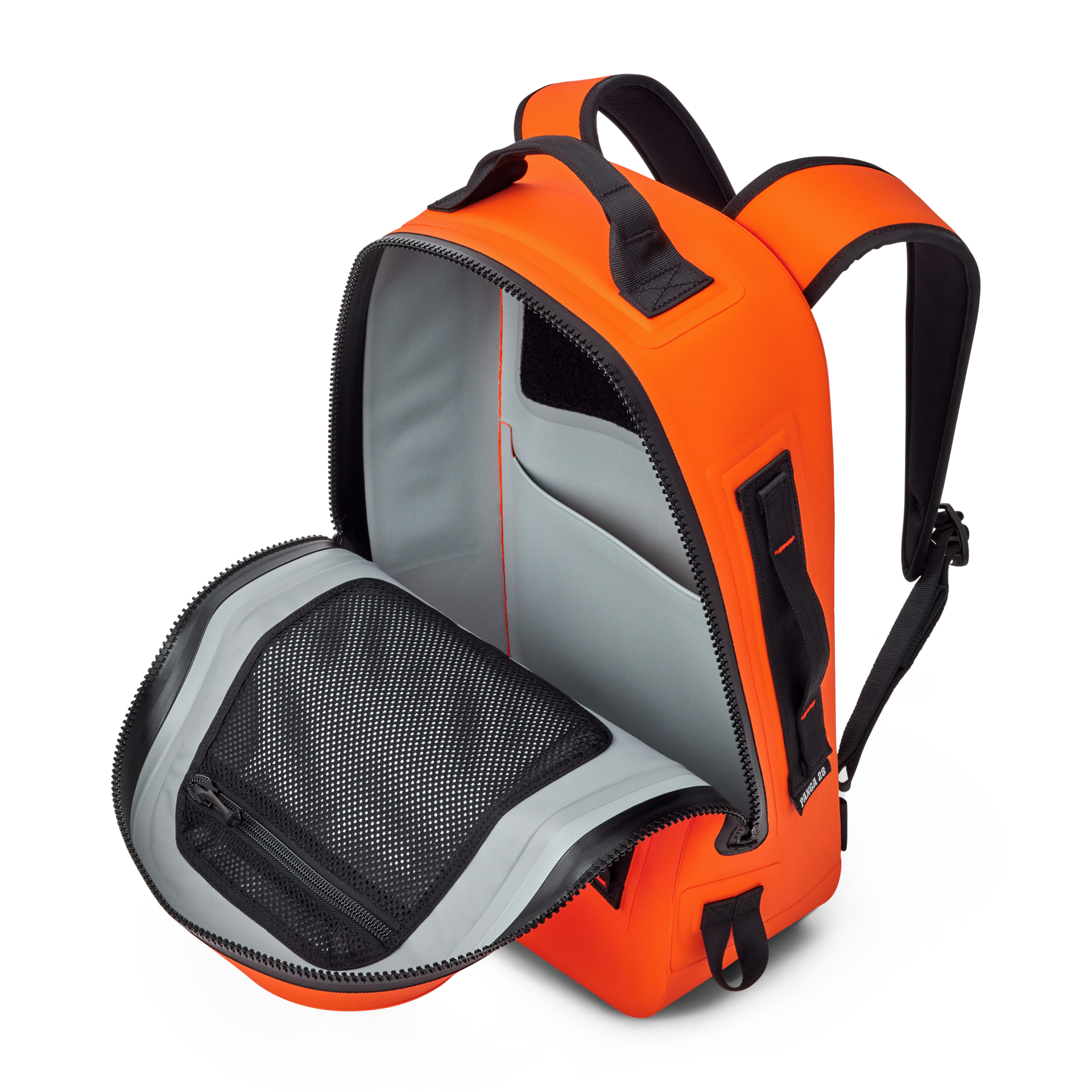 28L Waterproof Backpack, Orange/ Black, large