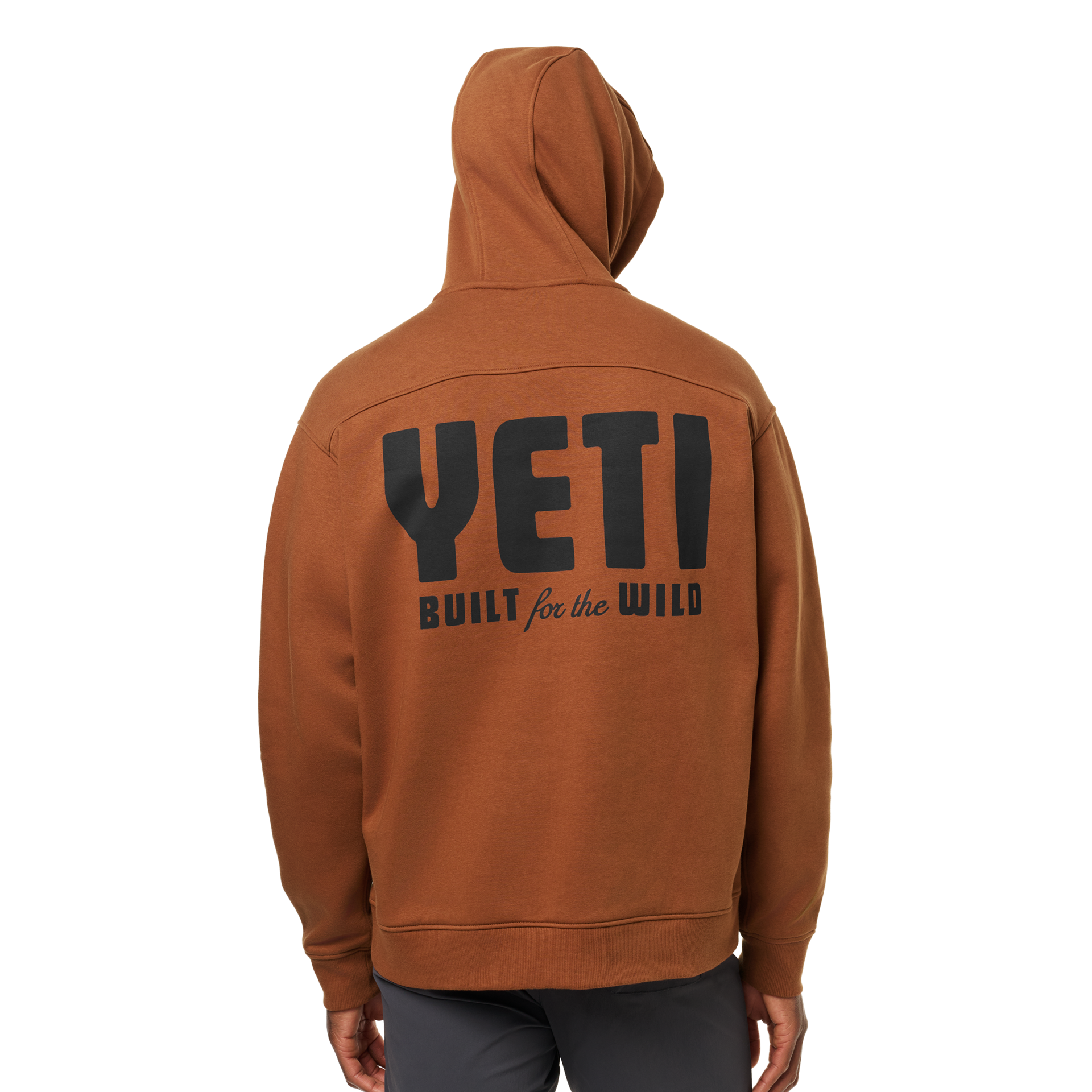 Pullover Fleece Hoodie, Rust, large