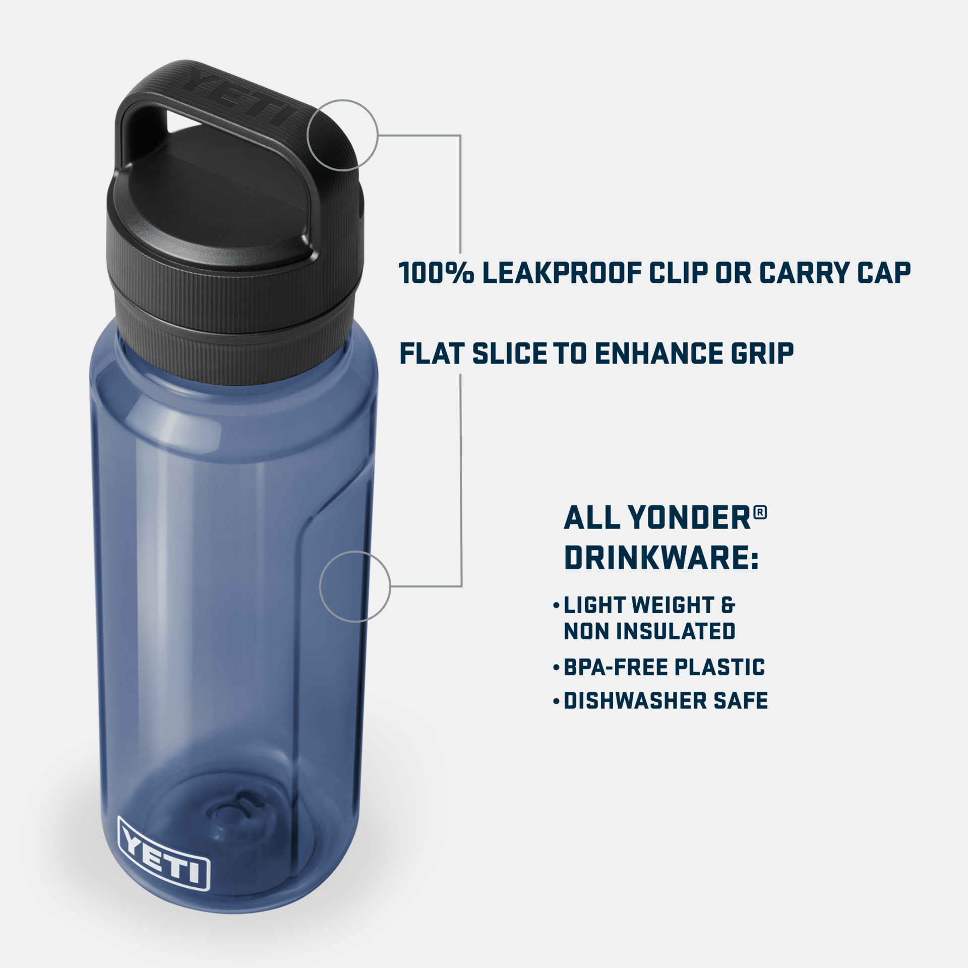 1L / 34 oz Water Bottle, Navy, large