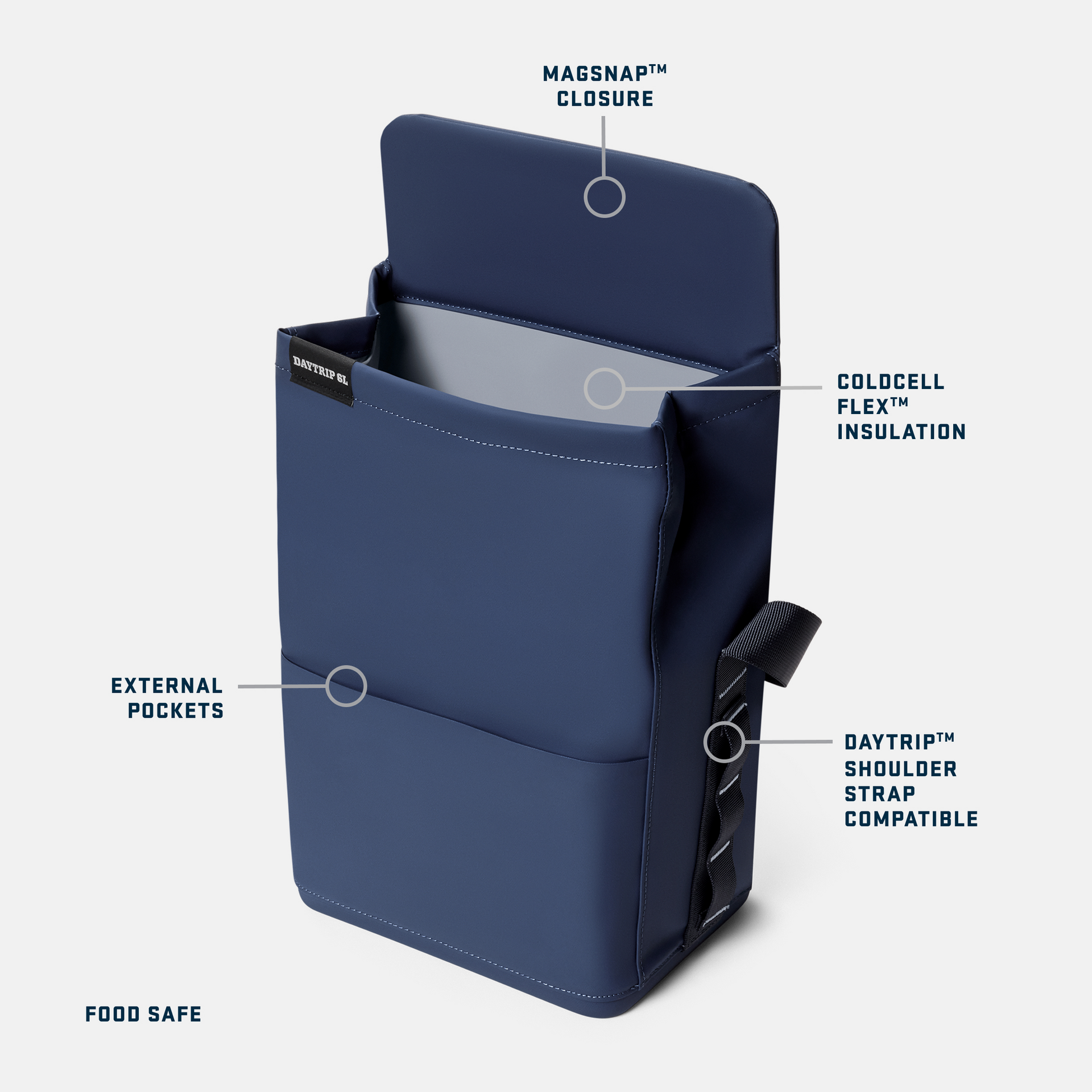 6L Lunch Bag, Charcoal, large