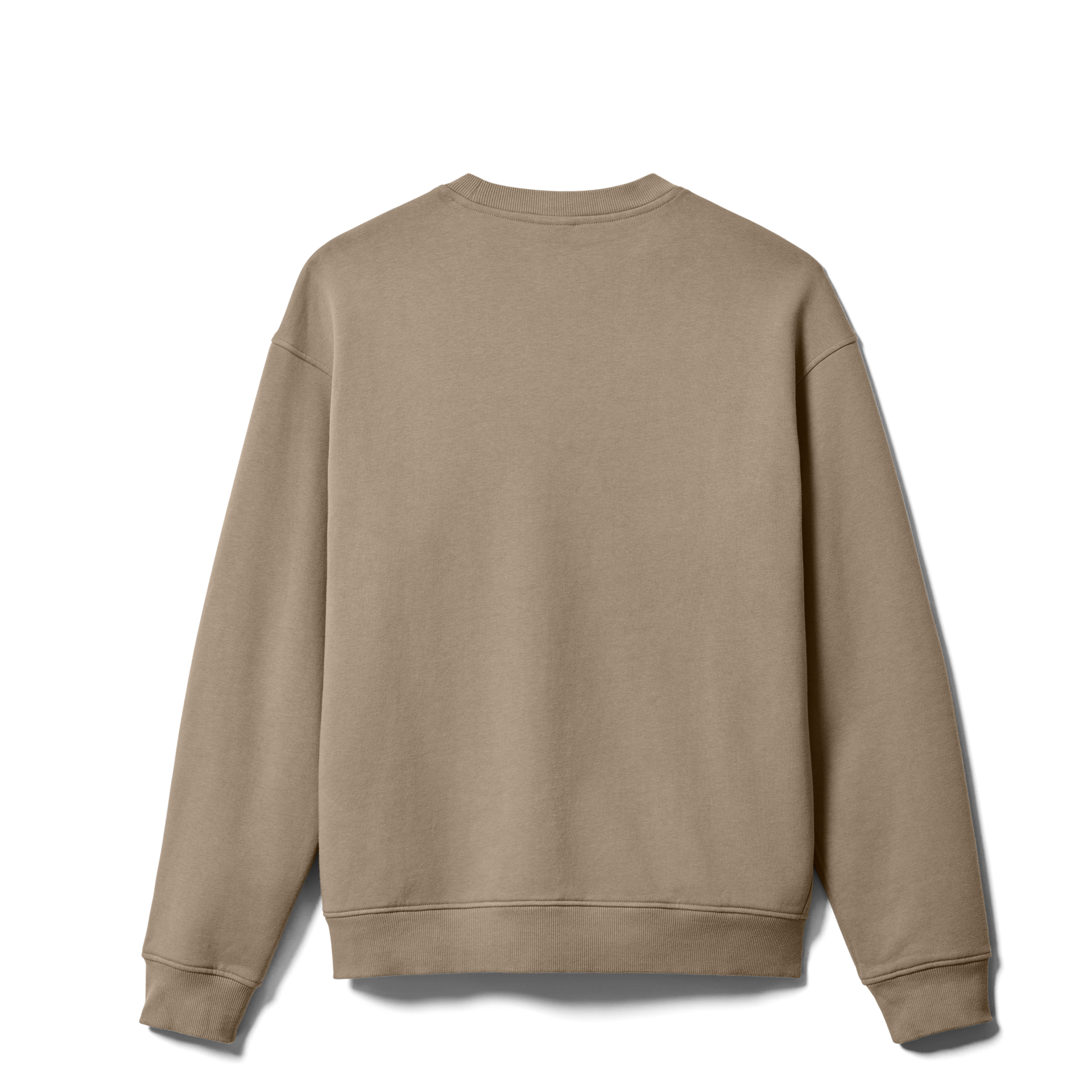 Pullover Fleece Crew Neck, Taupe, large