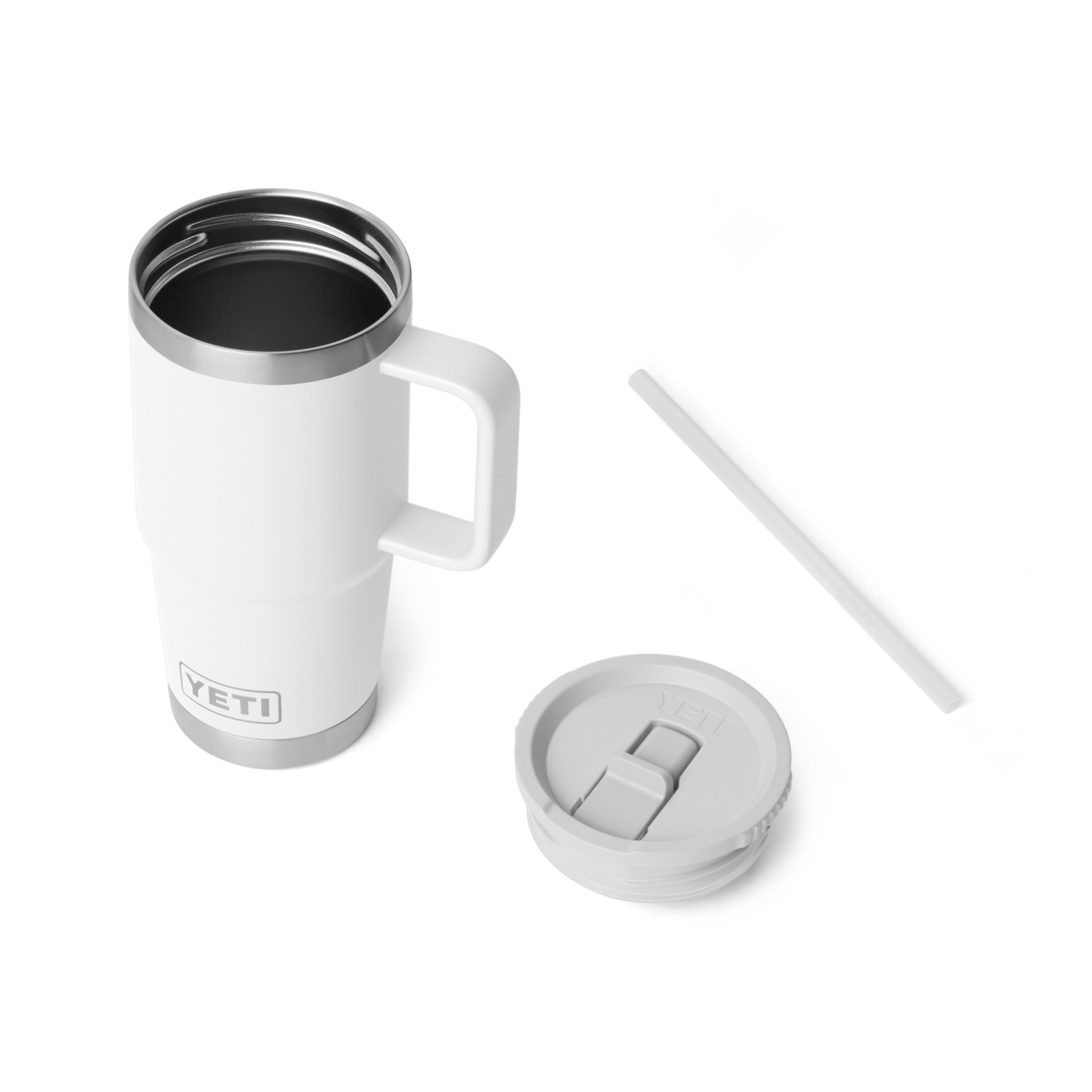 20 oz Travel Straw Mug, White, large