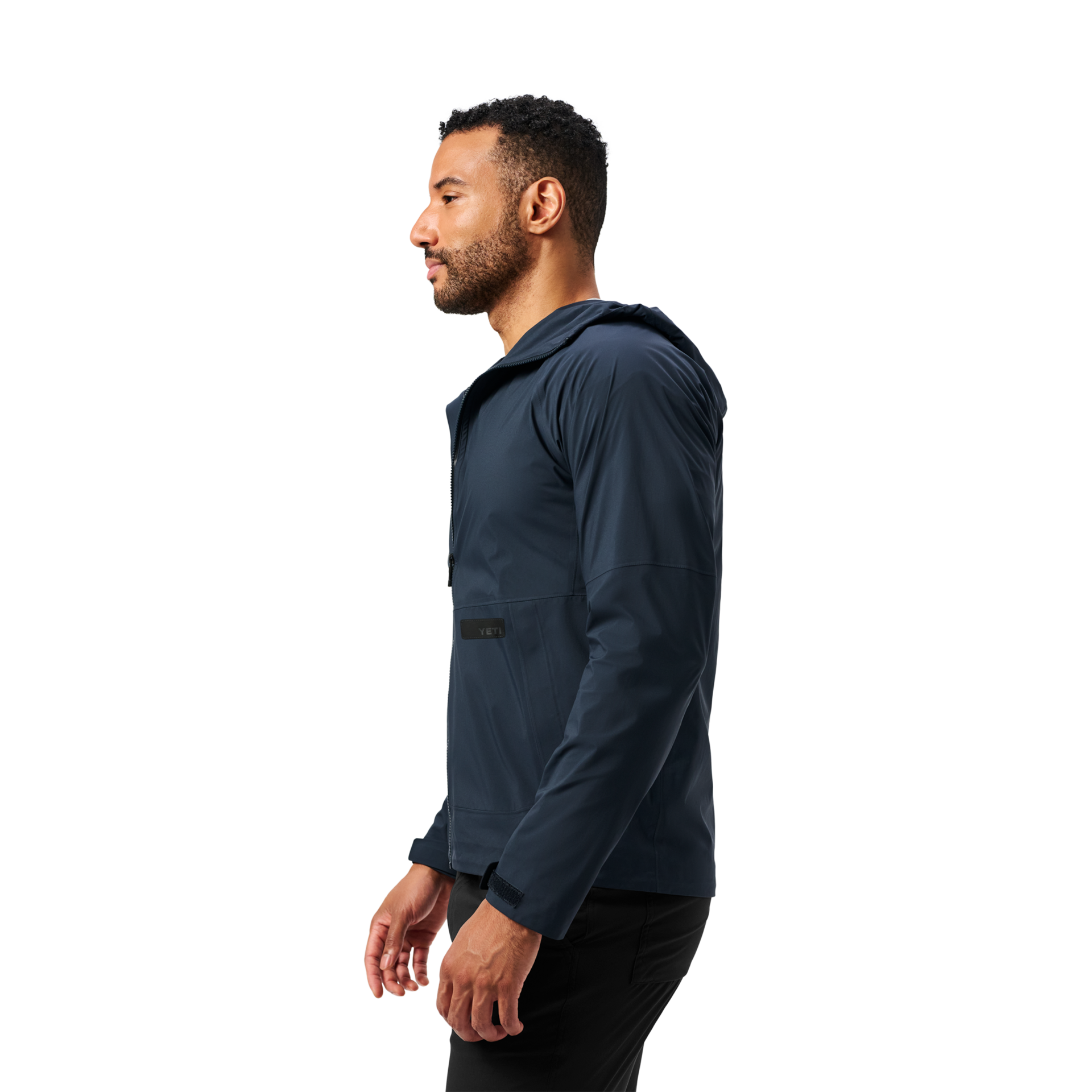 Men&rsquo;s Hooded Rain Jacket, Dusk Blue, large