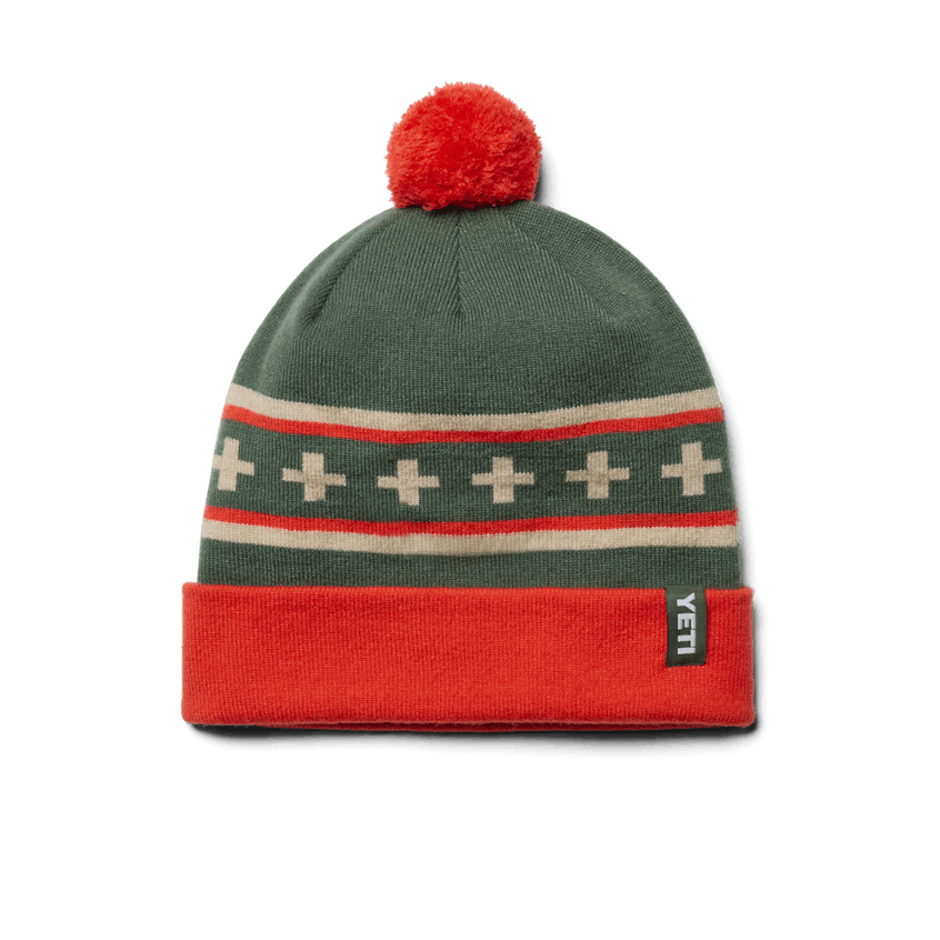 Beanie, Green/Orange, large