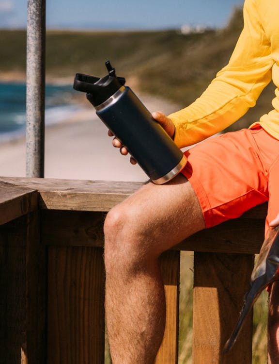Navy Straw Bottle