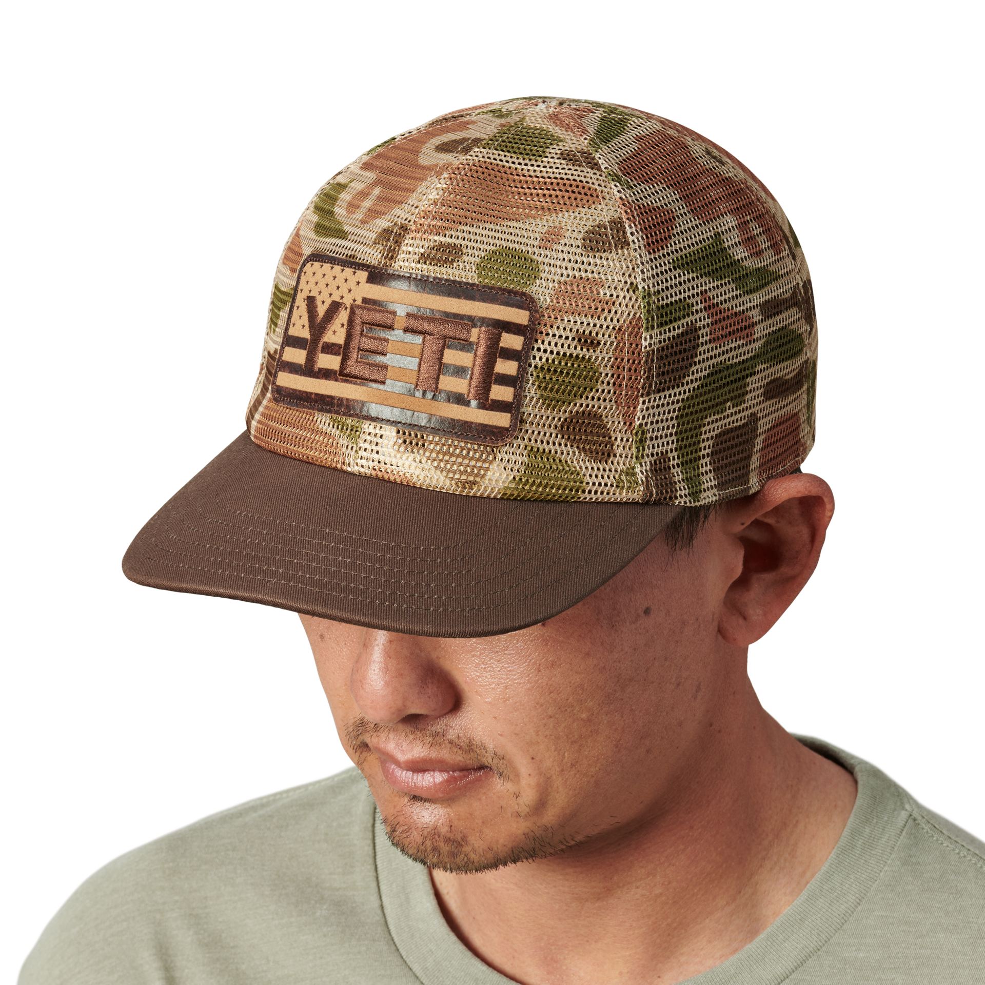 Hat, Brown/Camo, large