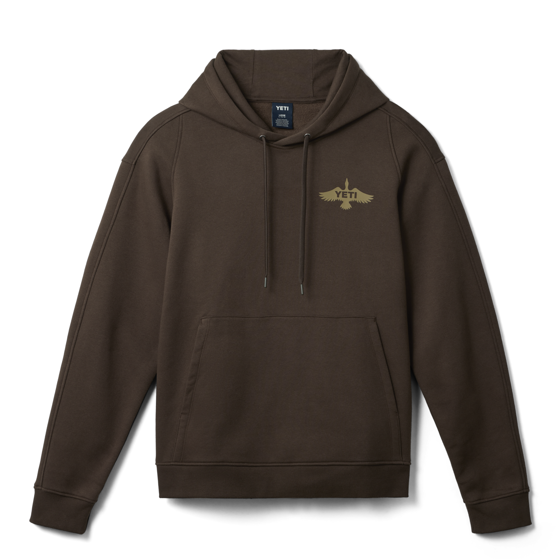 Fleece Hoodie, Wetlands Brown, large