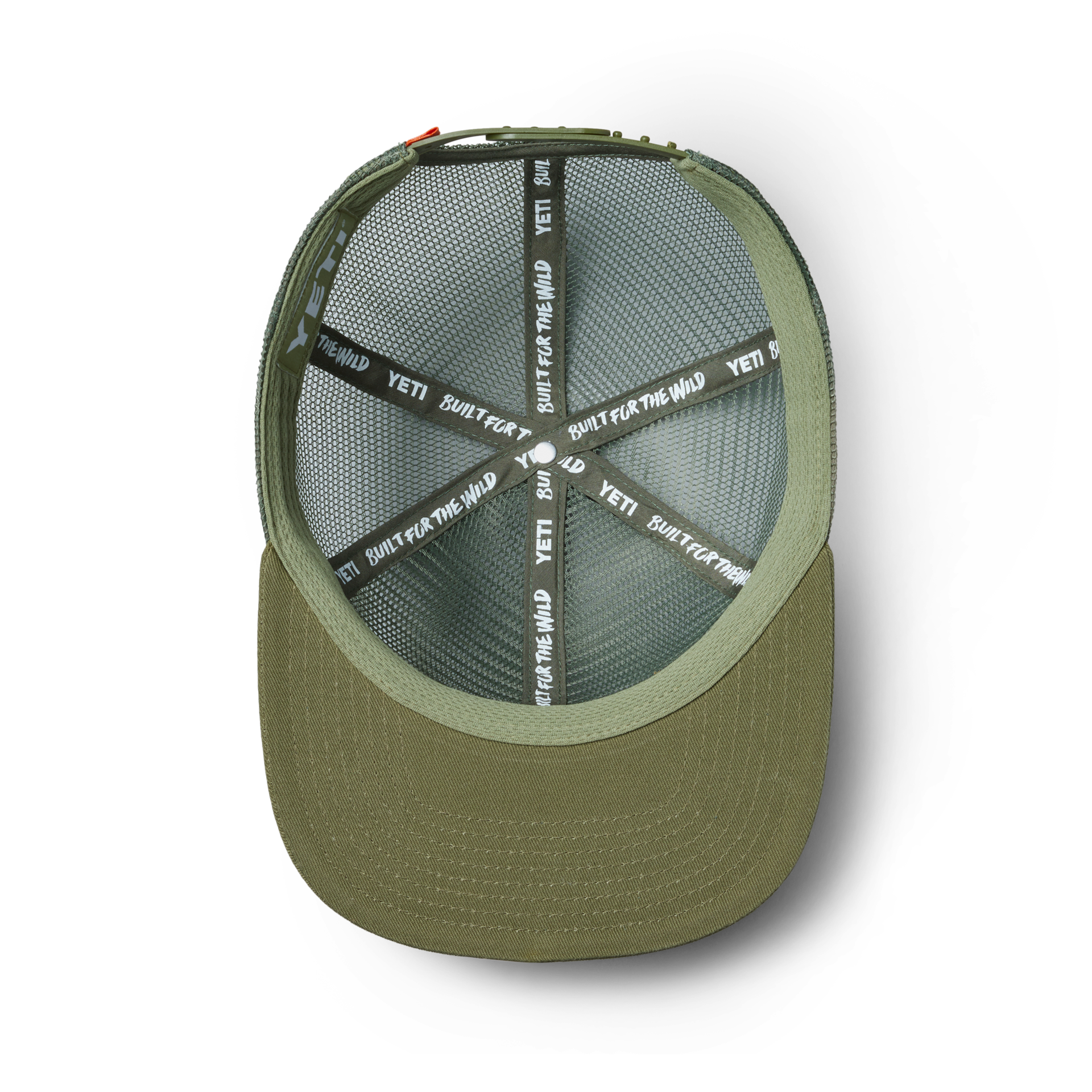 Flat Brim Mesh Hat, Olive, large