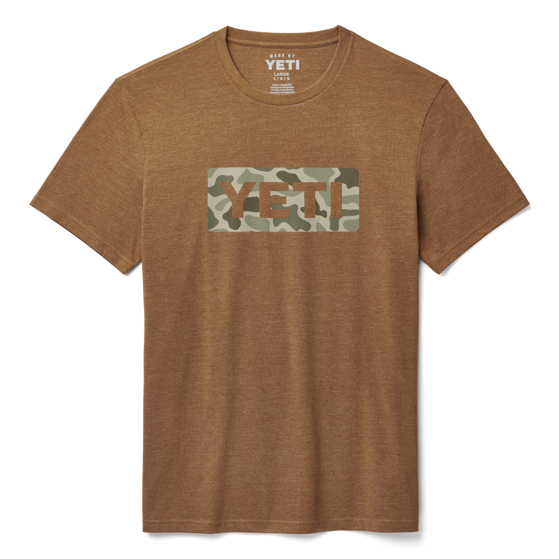Short Sleeve T-Shirt, Heather Tobacco/Camo, large