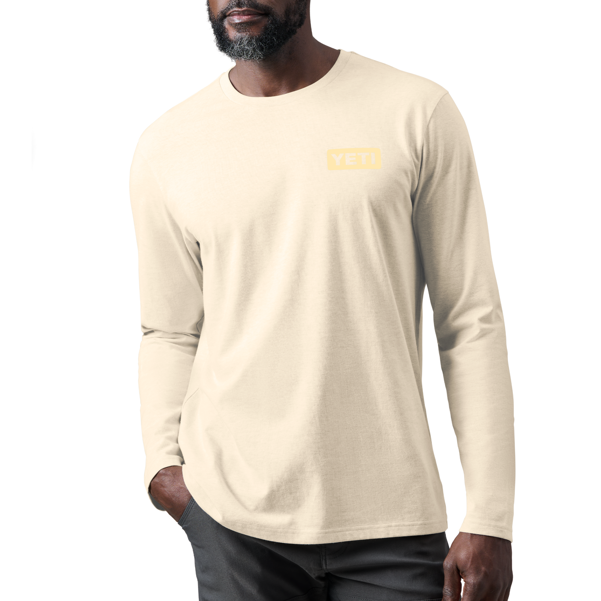 Long Sleeve T-Shirt, Heather Cream, large