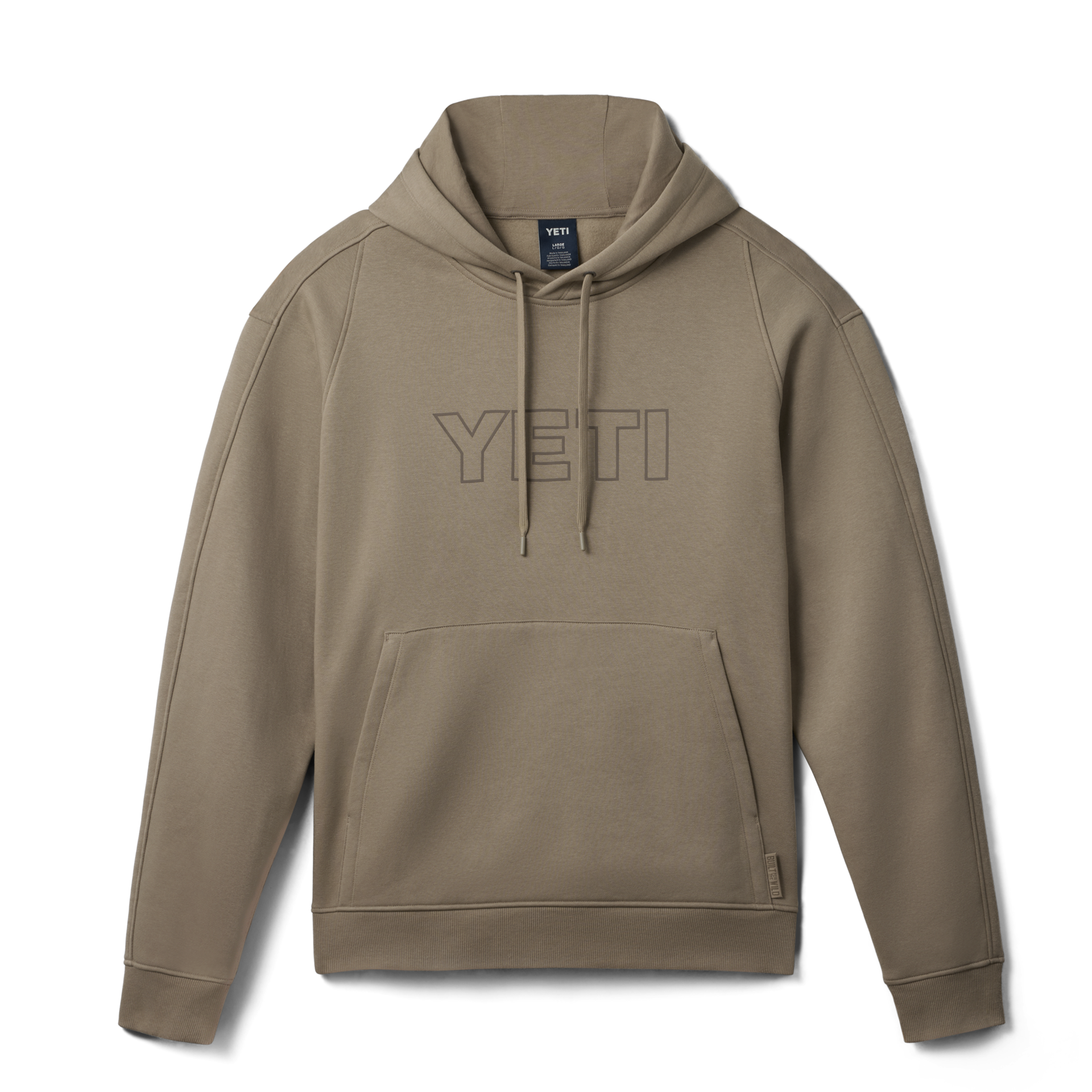 Fleece Hoodie, Taupe, large