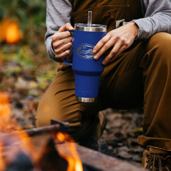Blue Rambler Straw Mug with Florida Primary Logo