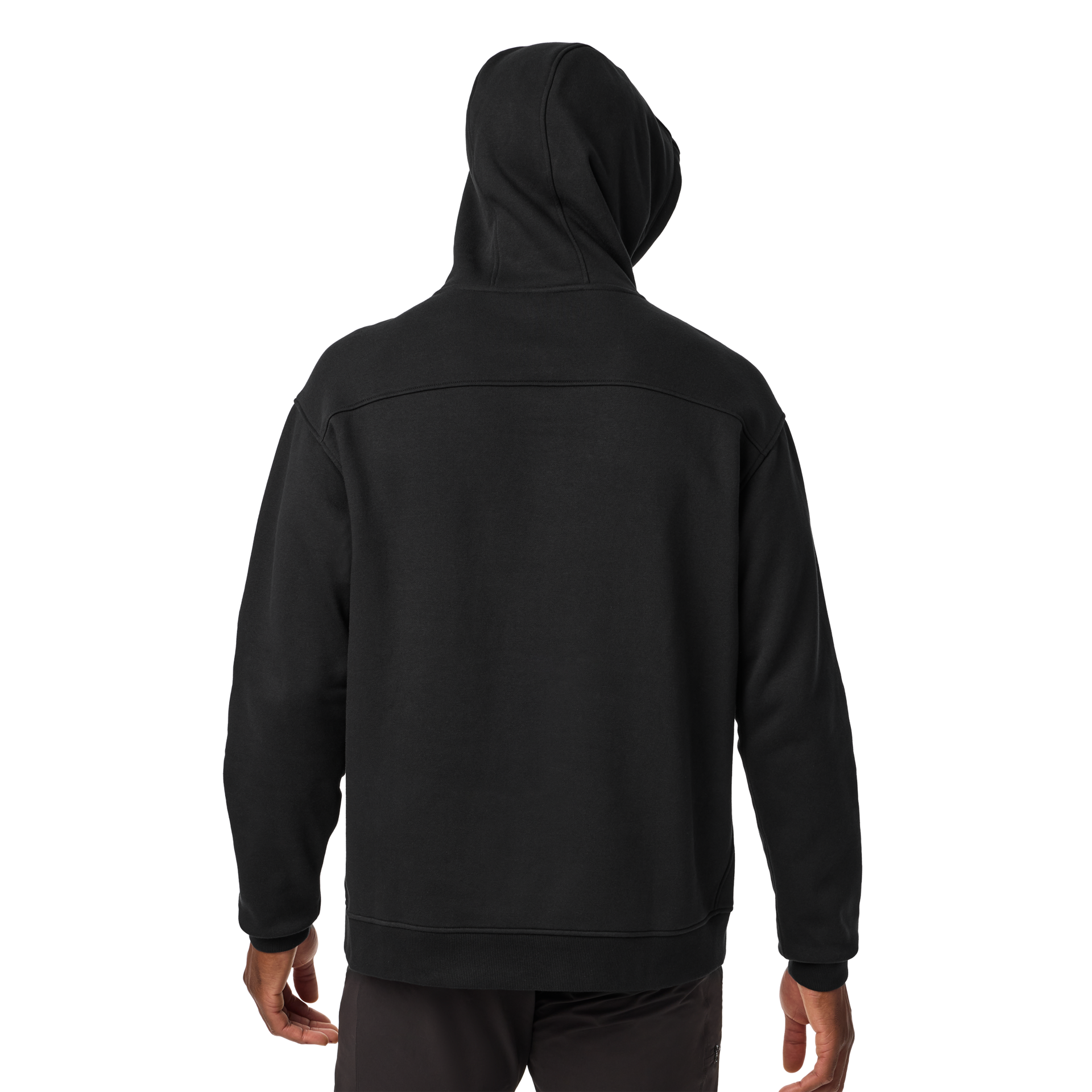 Sudadera polar con capucha, Negro, large